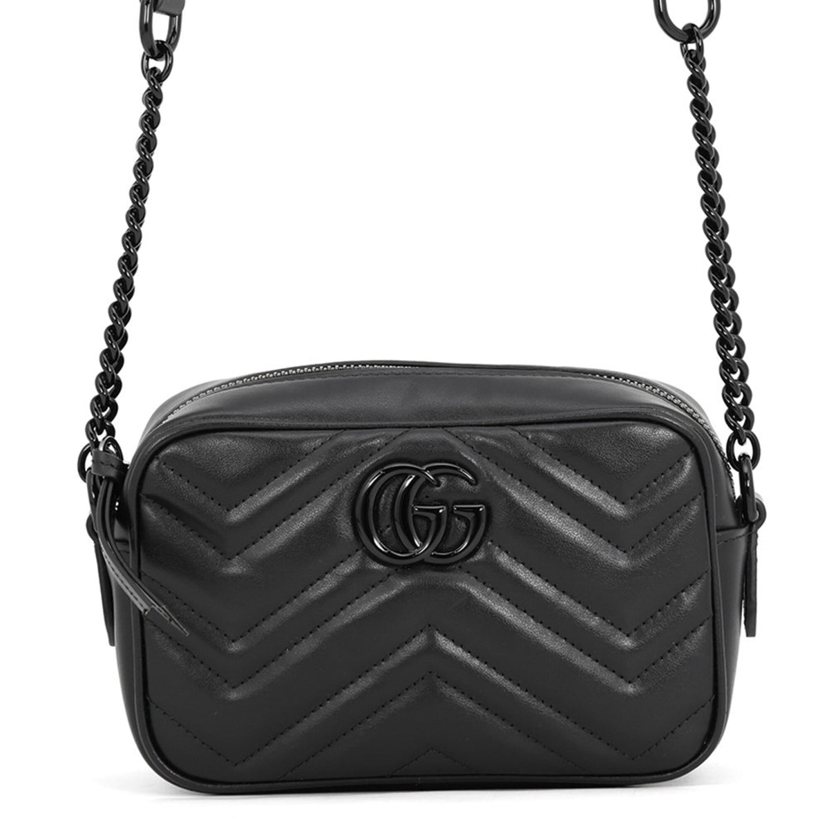 Gucci Chain Shoulder Bag Mini GG Marmont Leather 448065 GUCCI Camera Black Handbag Women's — Like New