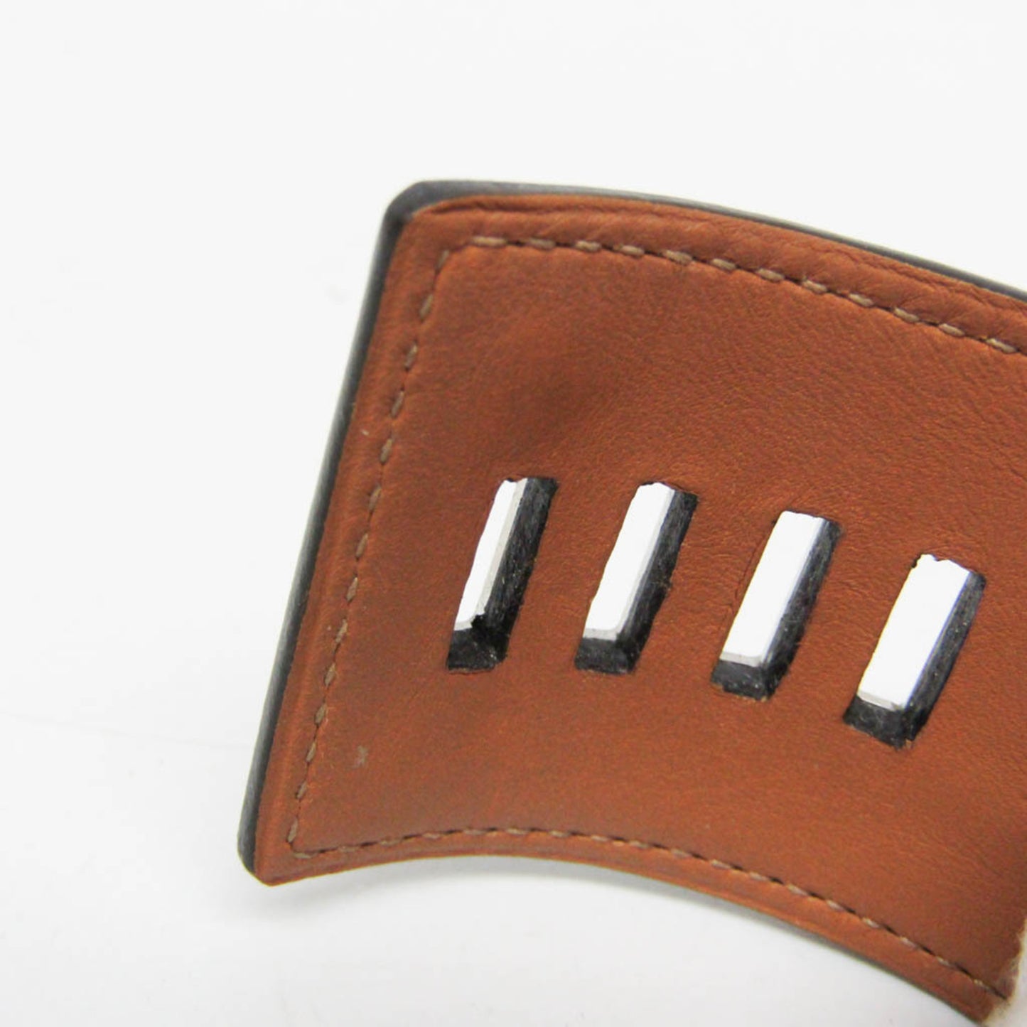 Hermes Collier De Chien Leather,Metal Bangle Silver,Bleu Saphir