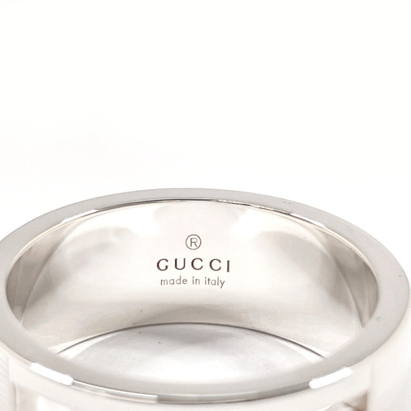 GUCCI Gucci Branded Cutout G Ring Silver 925 17.5 Men's