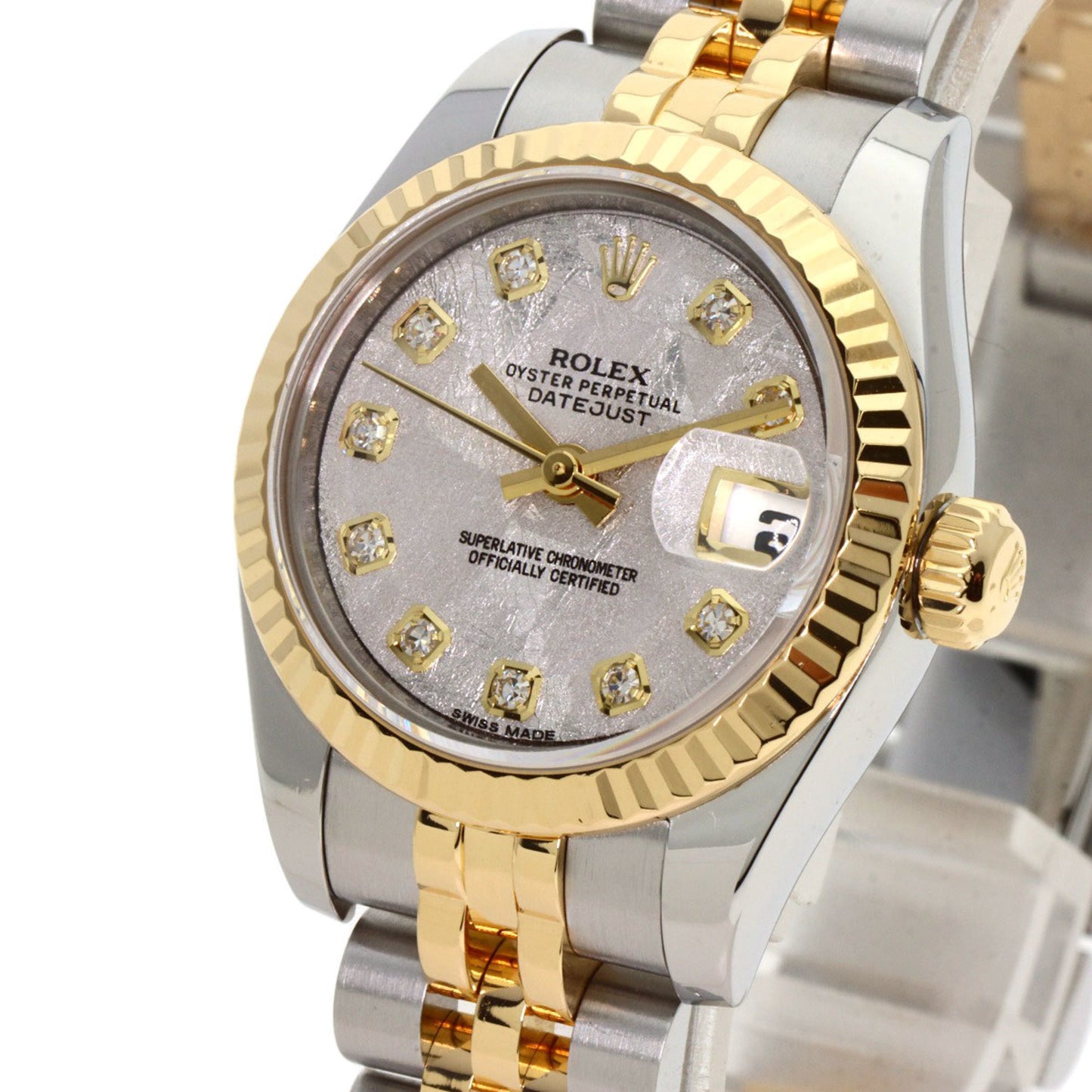 Rolex 179173G Datejust 10P Diamond Meteorite Watch Stainless Steel SSxK18YG Ladies ROLEX