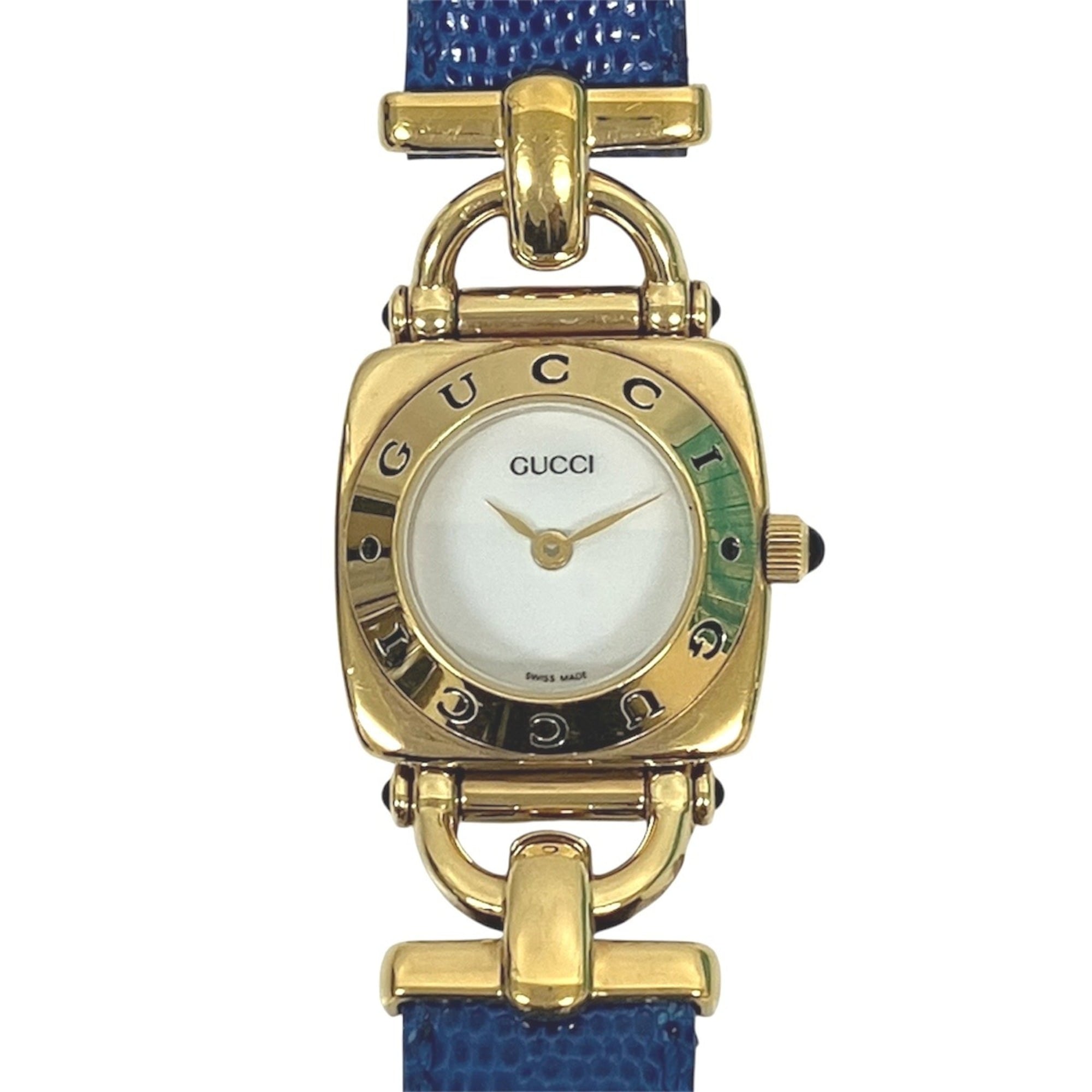 Gucci GUCCI watch, total weight 24g, stainless steel, genuine leather strap, quartz movement, white dial, 6300L — Good