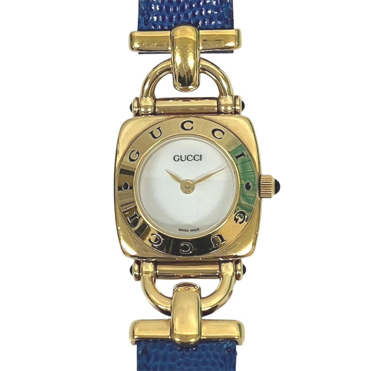 Gucci GUCCI watch, total weight 24g, stainless steel, genuine leather strap, quartz movement, white dial, 6300L — Good