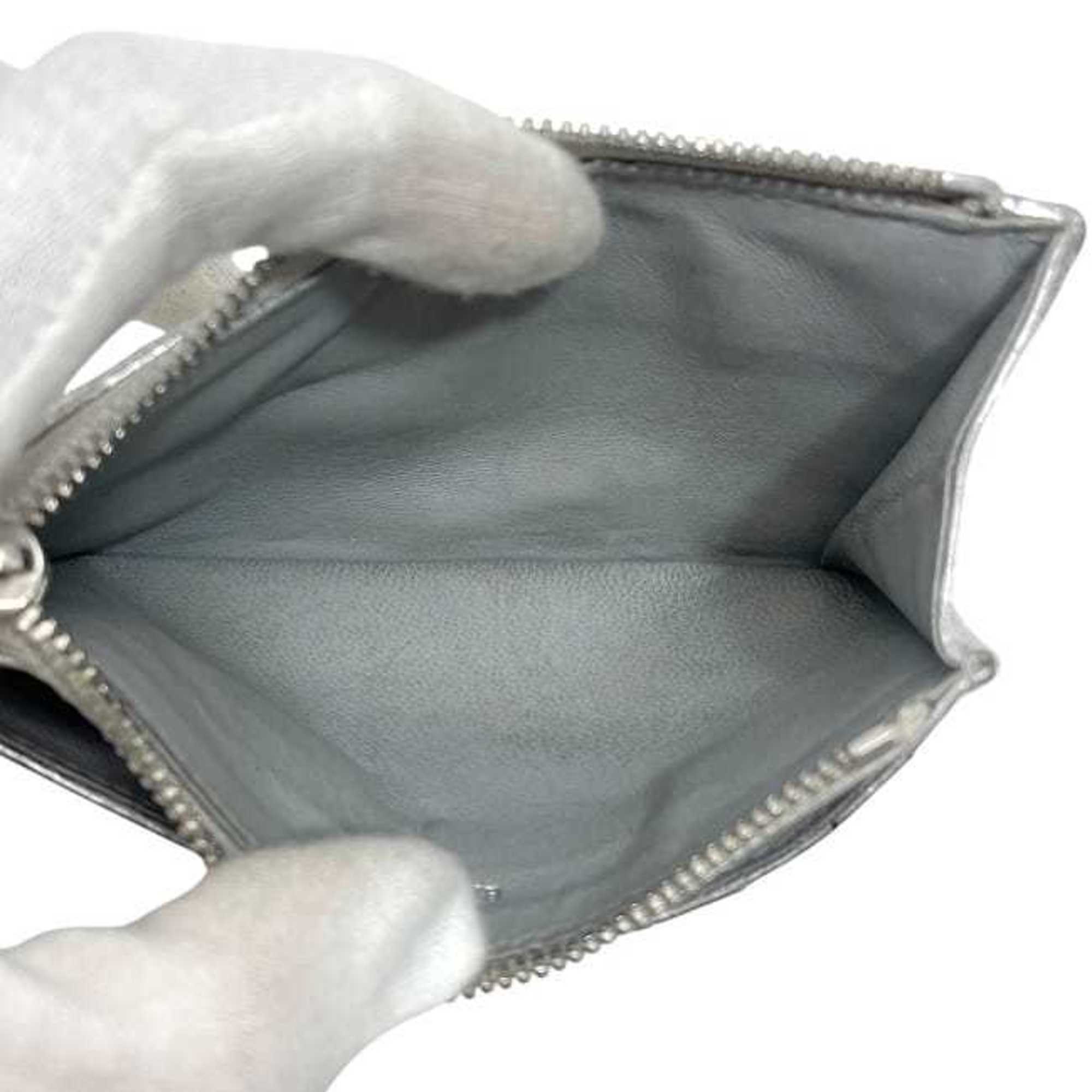 Balenciaga card holder/coin case f-24080 Silver Monaco 765420 Leather coin purse 8122 N 527545 BALENCIAGA BB wallet/pouch/card holder for men and women