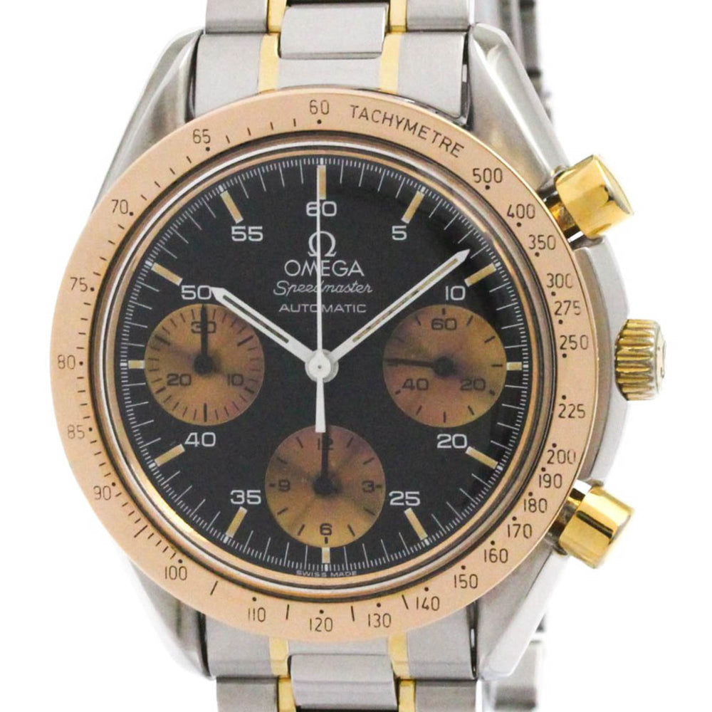 OMEGA Speedmaster Automatic 18K Gold Steel Mens Watch 175.0033 Polished — Very Good