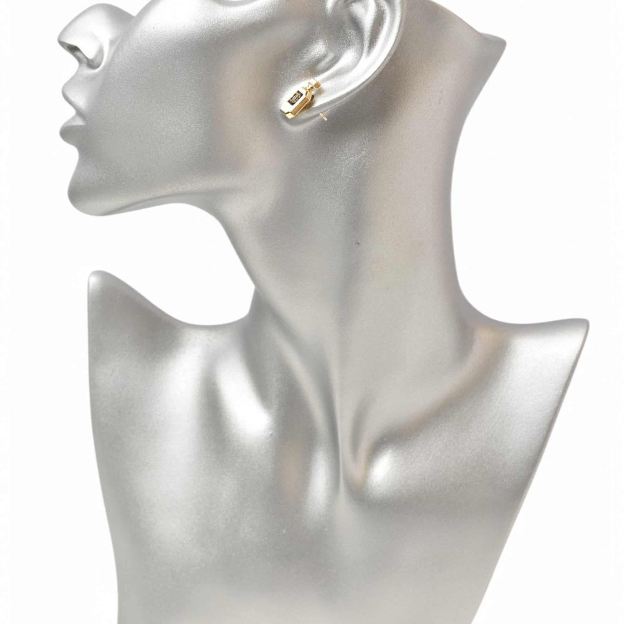 CHANEL Earrings Coco Mark CC Gold Bottle Motif C25 — Like New
