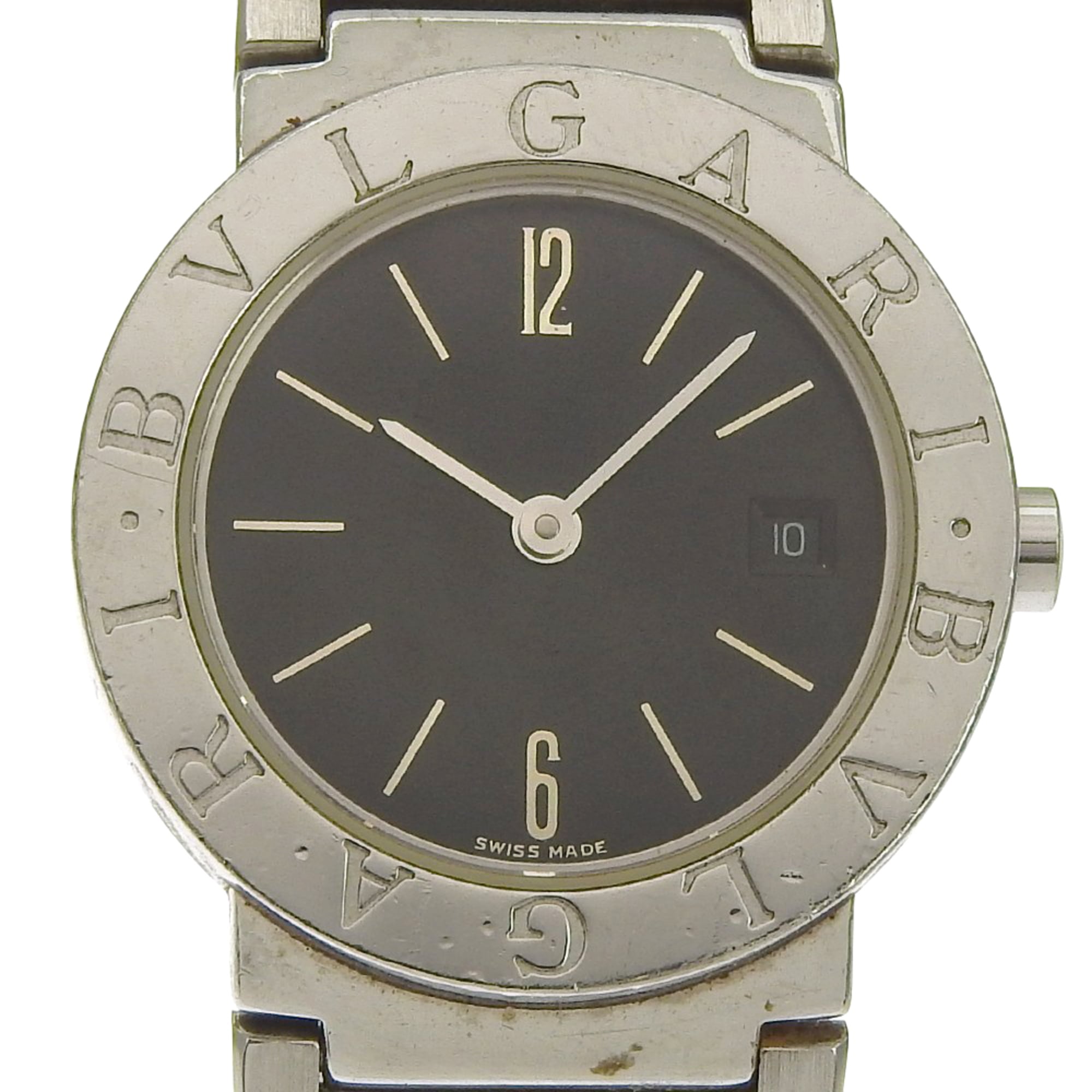 BVLGARI Wristwatch BB26SSD Stainless Steel Quartz Analog Display Black Dial Women's — Good
