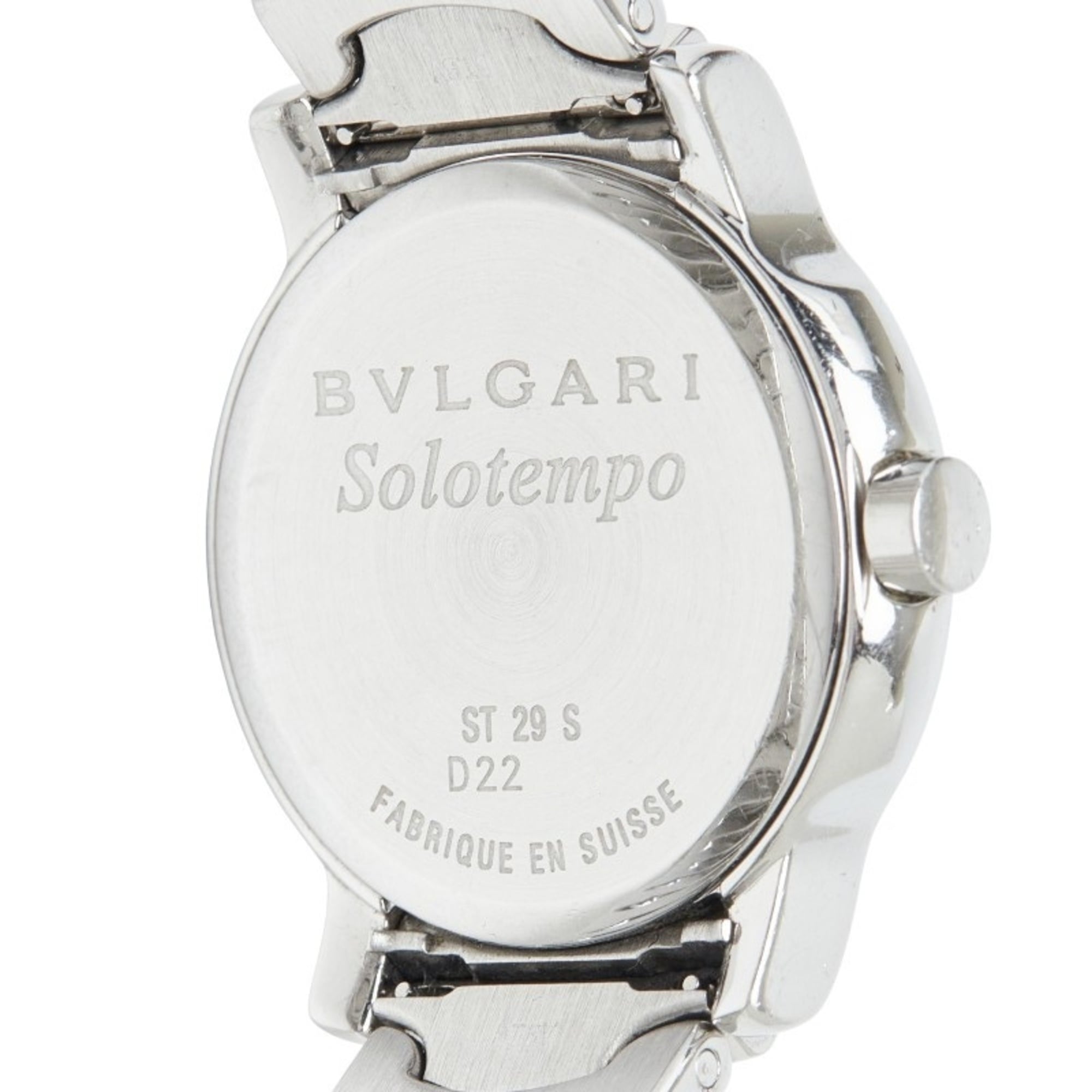 Bulgari Solotempo ST29S Quartz Watch, Black Dial, Stainless Steel, Women's, BVLGARI — Good