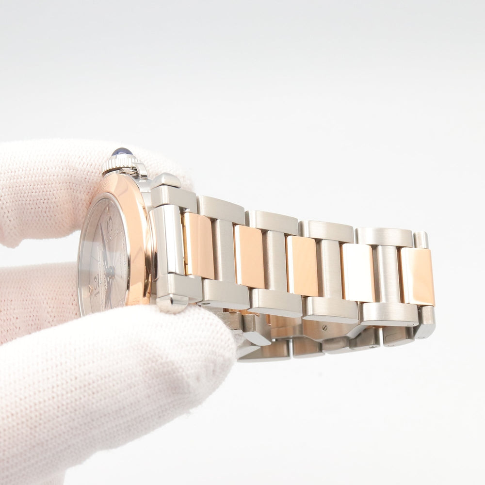 Cartier Pasha de watch, 18K pink gold (PG) stainless steel, boys' size, silver tone, W2PA0008 — Very Good