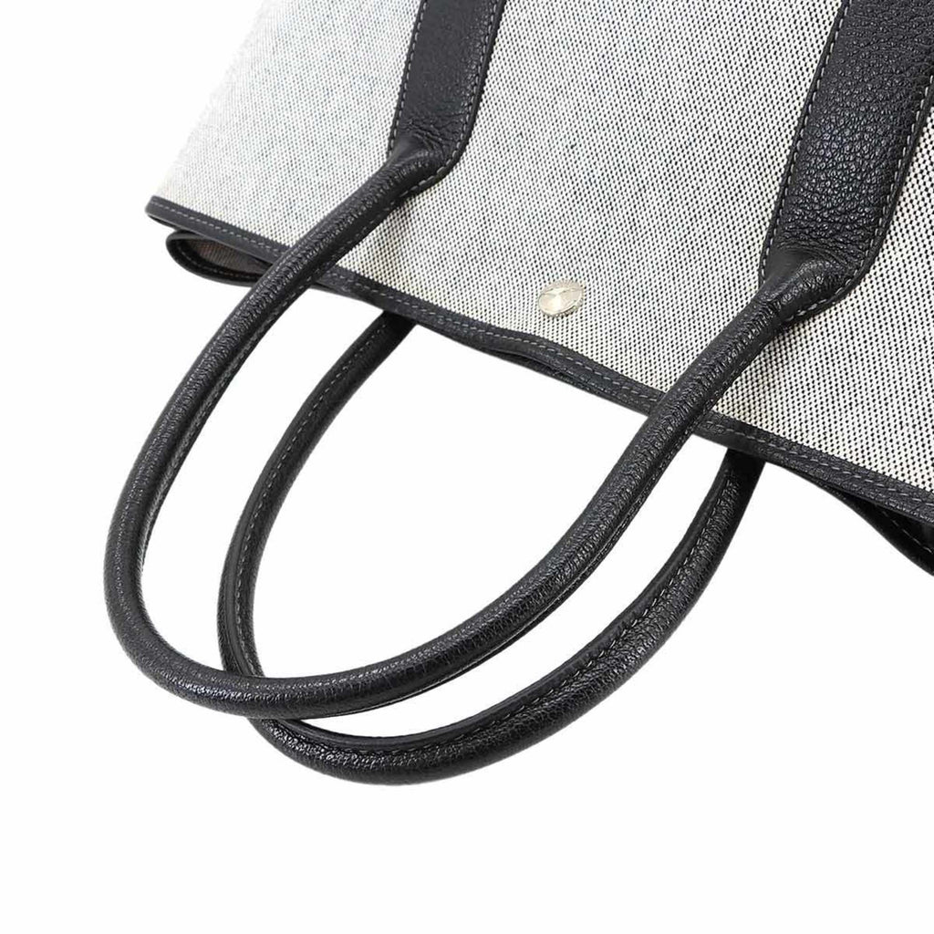 Hermes Hermès Garden Party PM Tote Bag in Toile H Leather (Black and Gray) with G Stamp