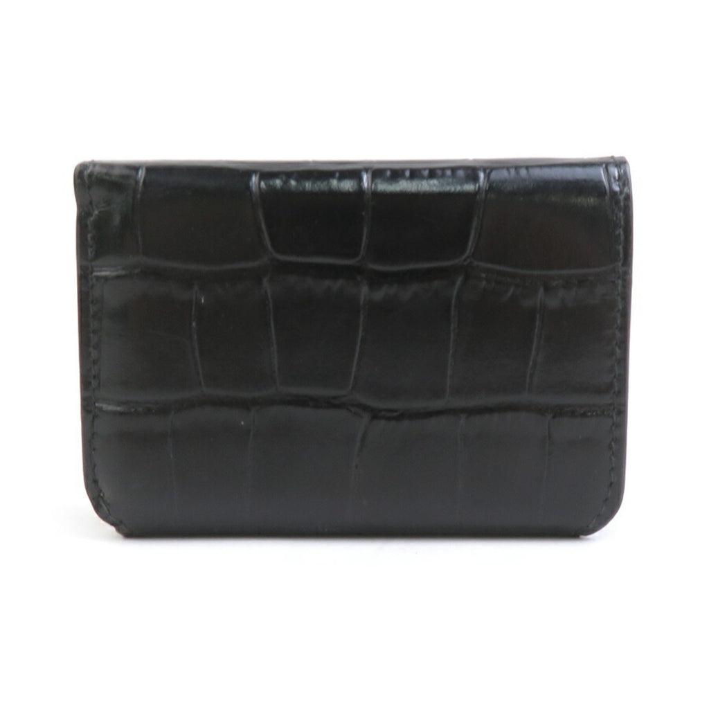 Balenciaga BALENCIAGA Tri-fold Wallet Embossed Leather Black Men's Women's h31624k