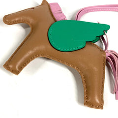 HERMES Hermes Horse Keychain Cheval Rodeo Pegasus MM Accessory Bag Charm Agneau Milo Men's Women's Green Like New — Like New