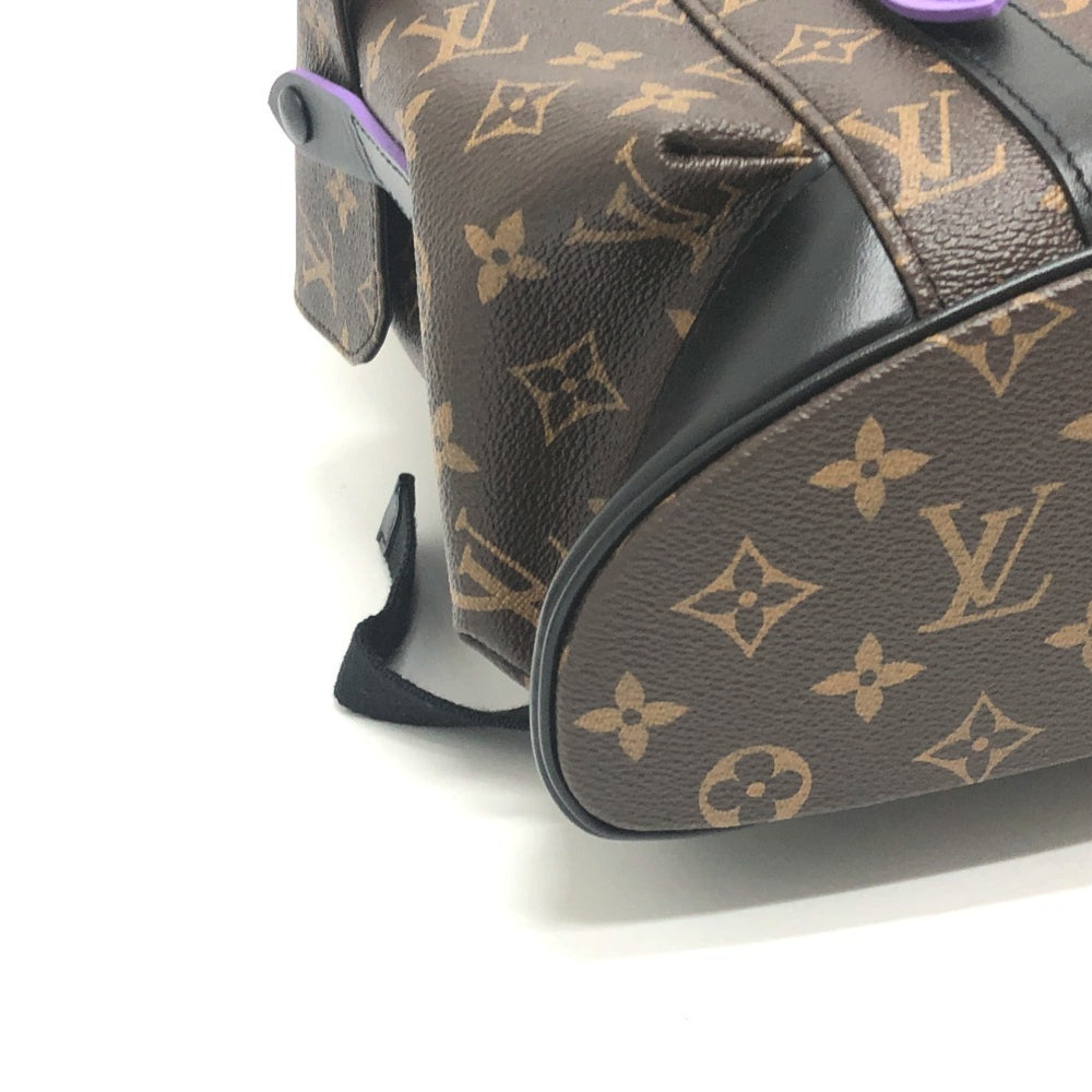 LOUIS VUITTON M46247 Monogram Macassar Christopher PM Backpack Bag Rucksack Canvas Men's Violet Purple E-240821-1 — Like New