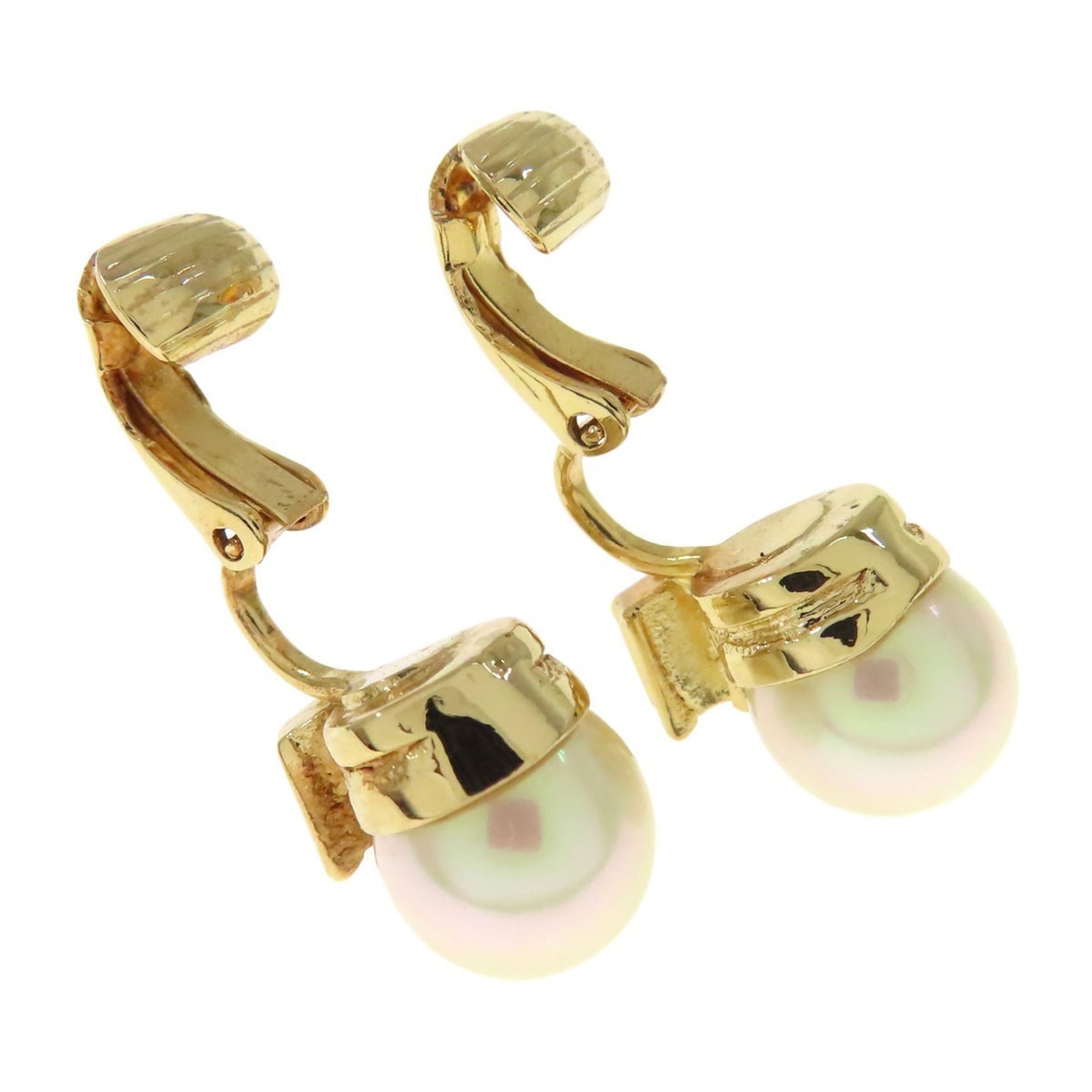 Christian Dior faux pearl earrings in metal for women.