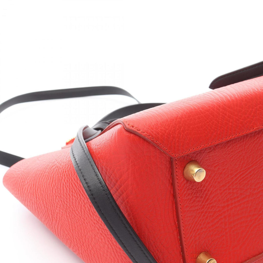 Celine BELT BAG MINI, a leather belt bag/handbag for women, available in red, beige, and black (176103).