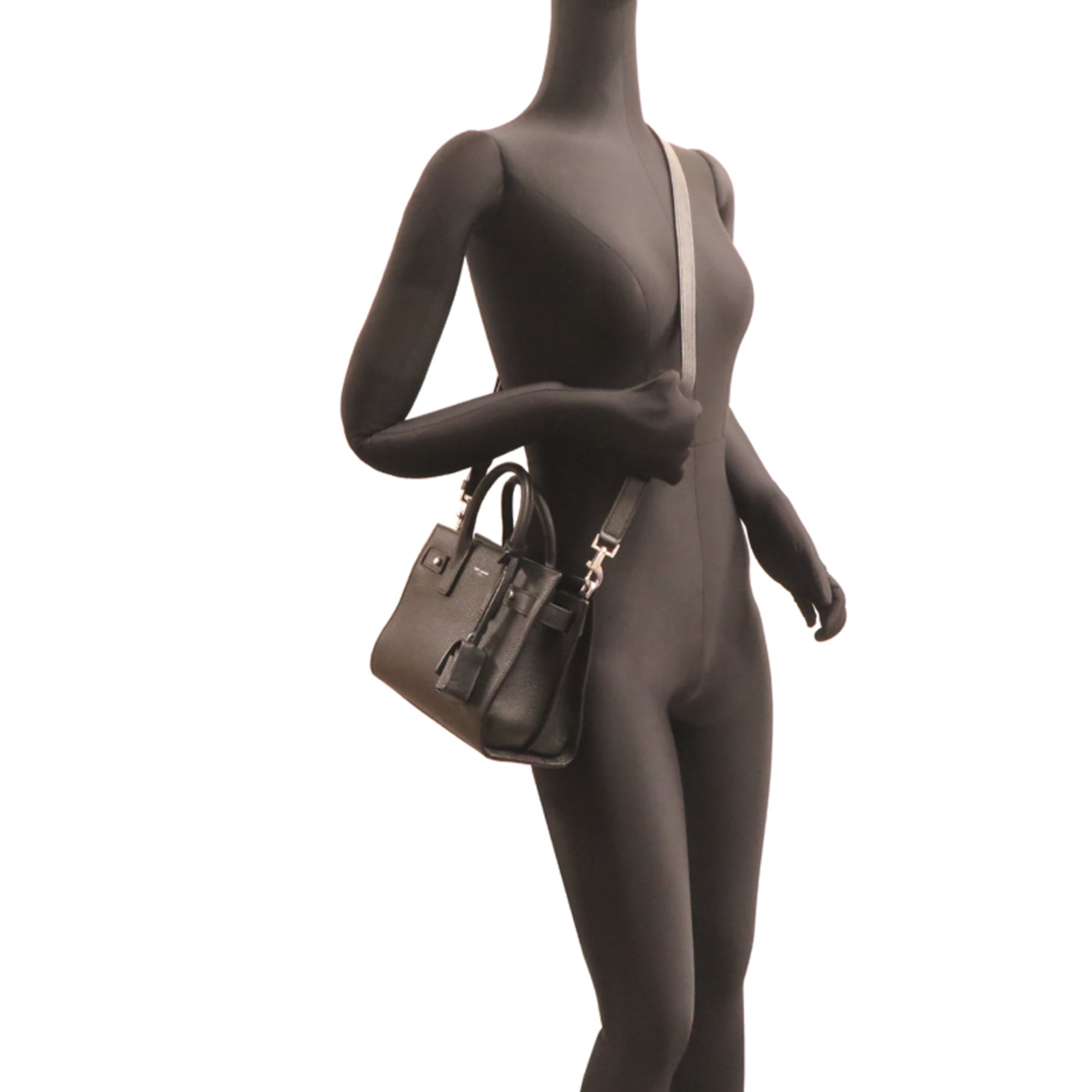 Saint Laurent Paris Sac de Jour Baby Women's Handbag 485019 Leather Black