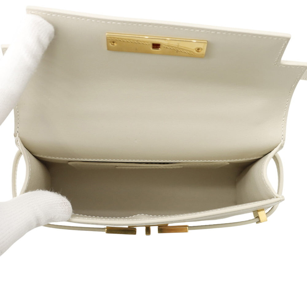 Saint Laurent Paris Manhattan Mini Leather Shoulder Bag 727766 SAINT LAURENT PARIS White Handbag — Like New