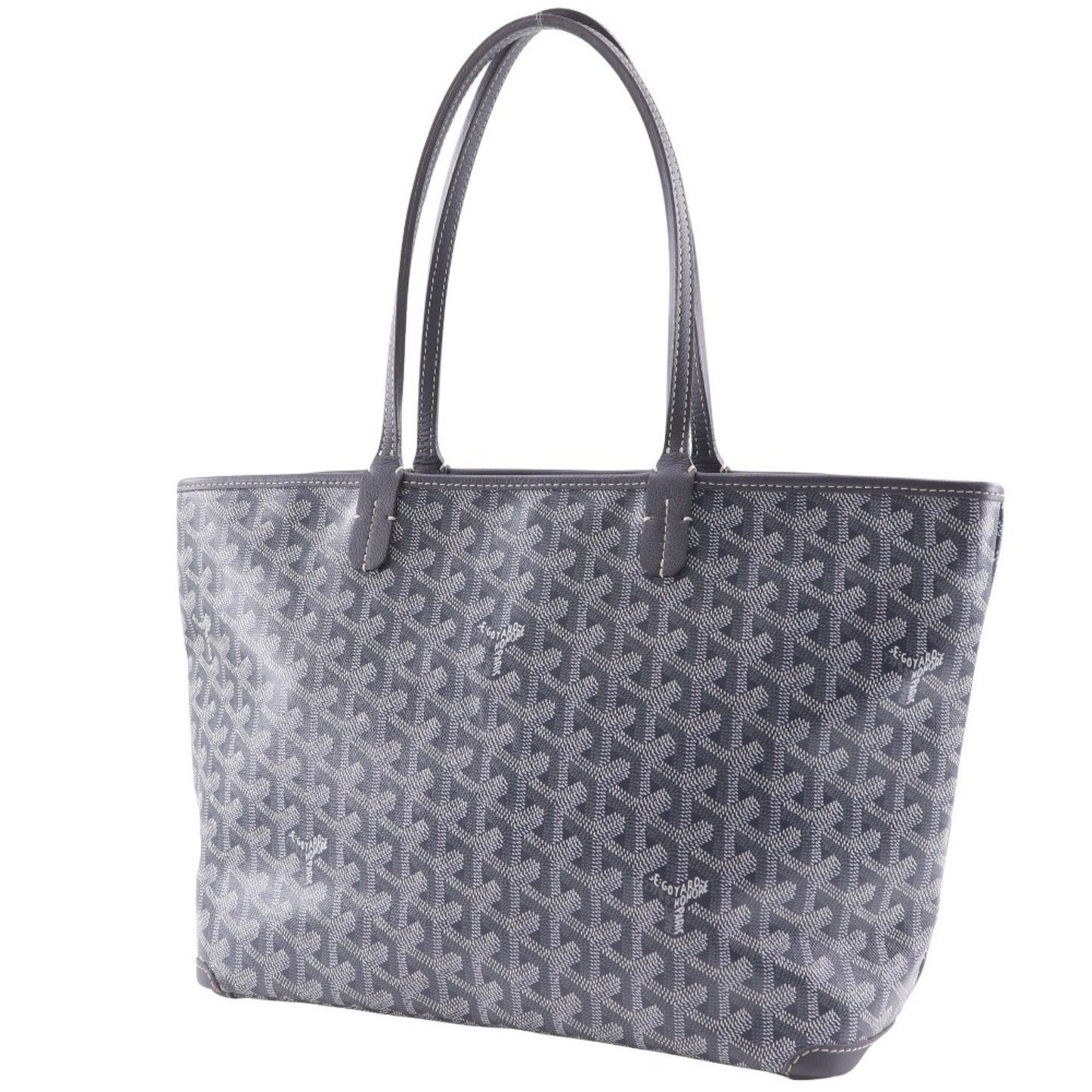 Goyard Artois PM Tote Bag, PVC and Calfskin, Gris Gray, A4 Size, Unisex