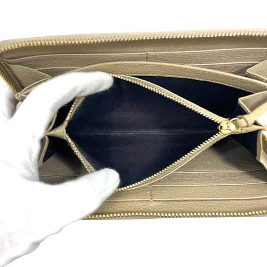 Balenciaga Round Long Wallet f-24475 Beige Classic 390187 AQ40G 9637 Leather A 568148 BALENCIAGA for Men and Women