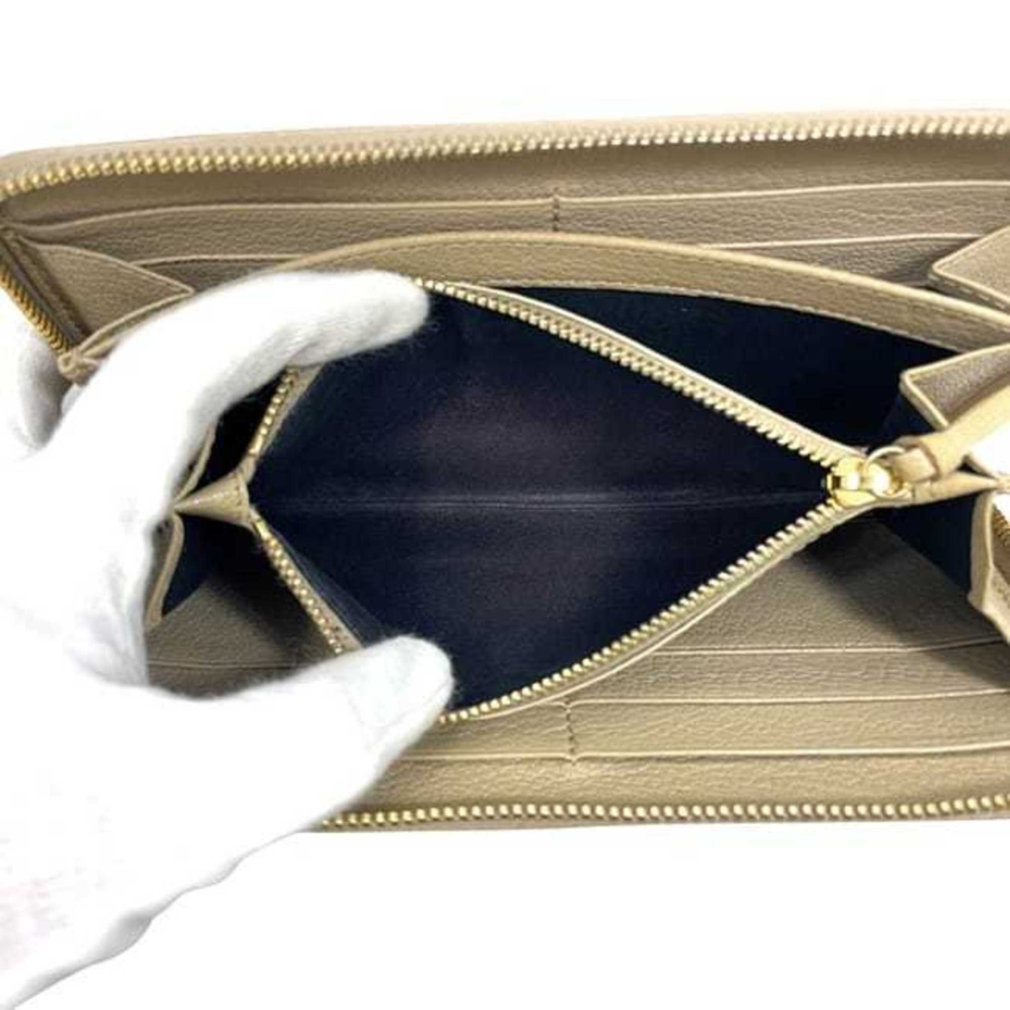 Balenciaga Round Long Wallet f-24475 Beige Classic 390187 AQ40G 9637 Leather A 568148 BALENCIAGA for Men and Women