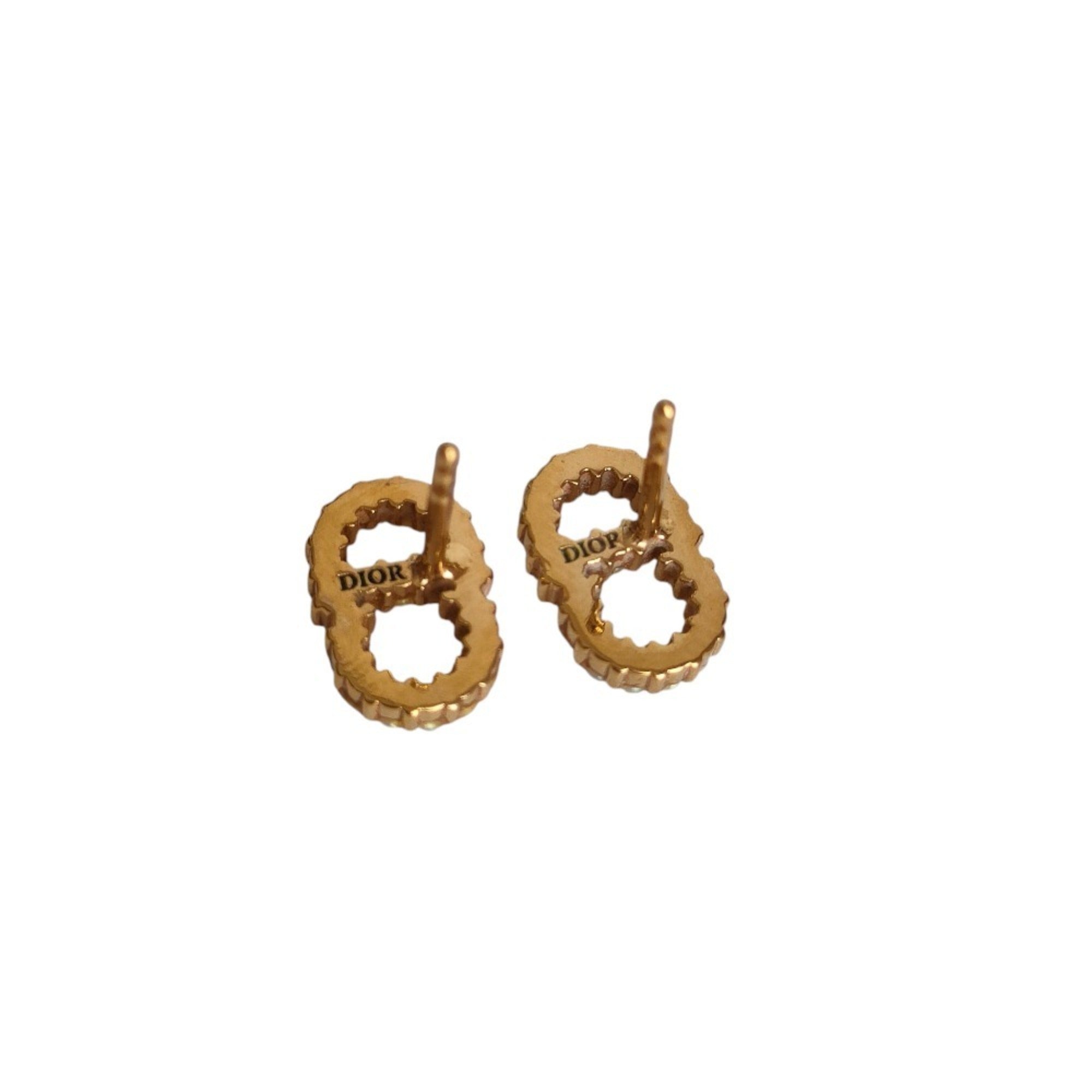 Christian Dior Clair D Lune Pearl Stud Earrings, Gold, Women's, Luxs, Pre-owned Brands — Like New