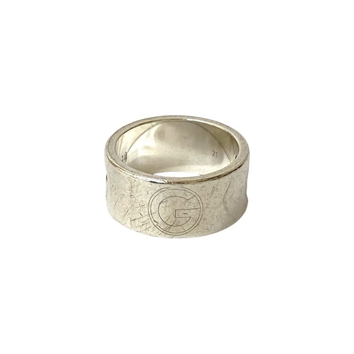 GUCCI G Logo Cutout Ring, 925 Sterling Silver, Men's Accessory, 60302