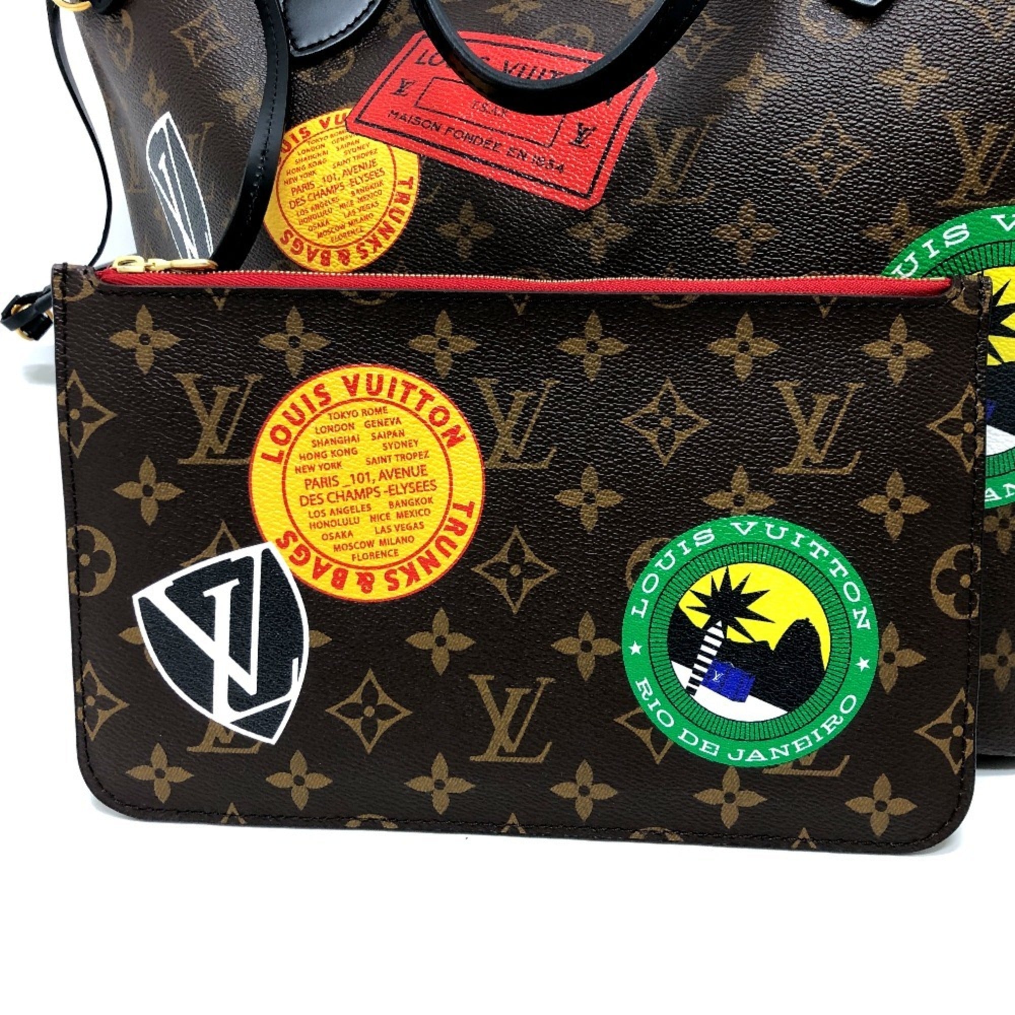 LOUIS VUITTON Louis Vuitton M42844 World Tour Neverfull MM Tote Bag Handbag Monogram Macassar Canvas Women's Brown Similar — Like New