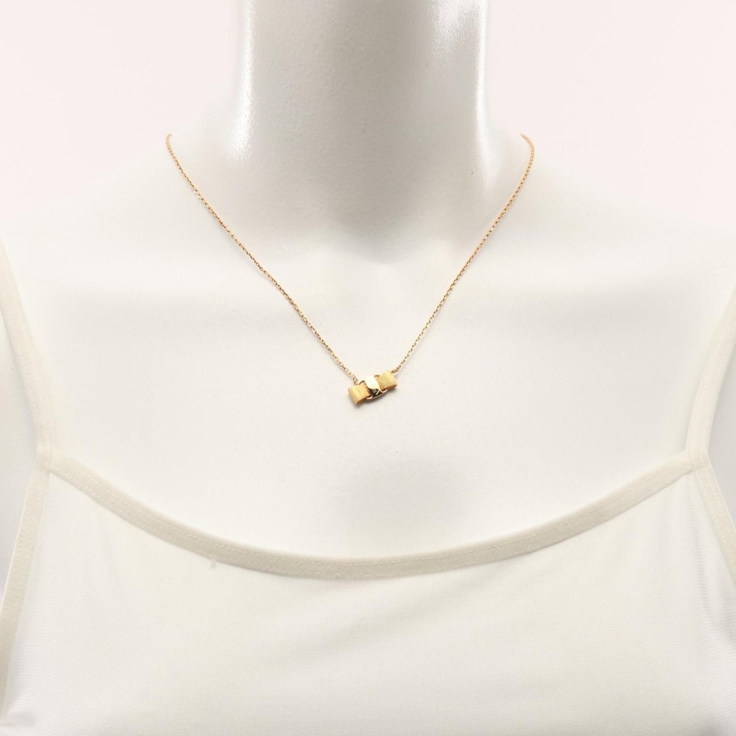 Salvatore Ferragamo Vara Ribbon Necklace GP (Gold Plated) Women's Gold