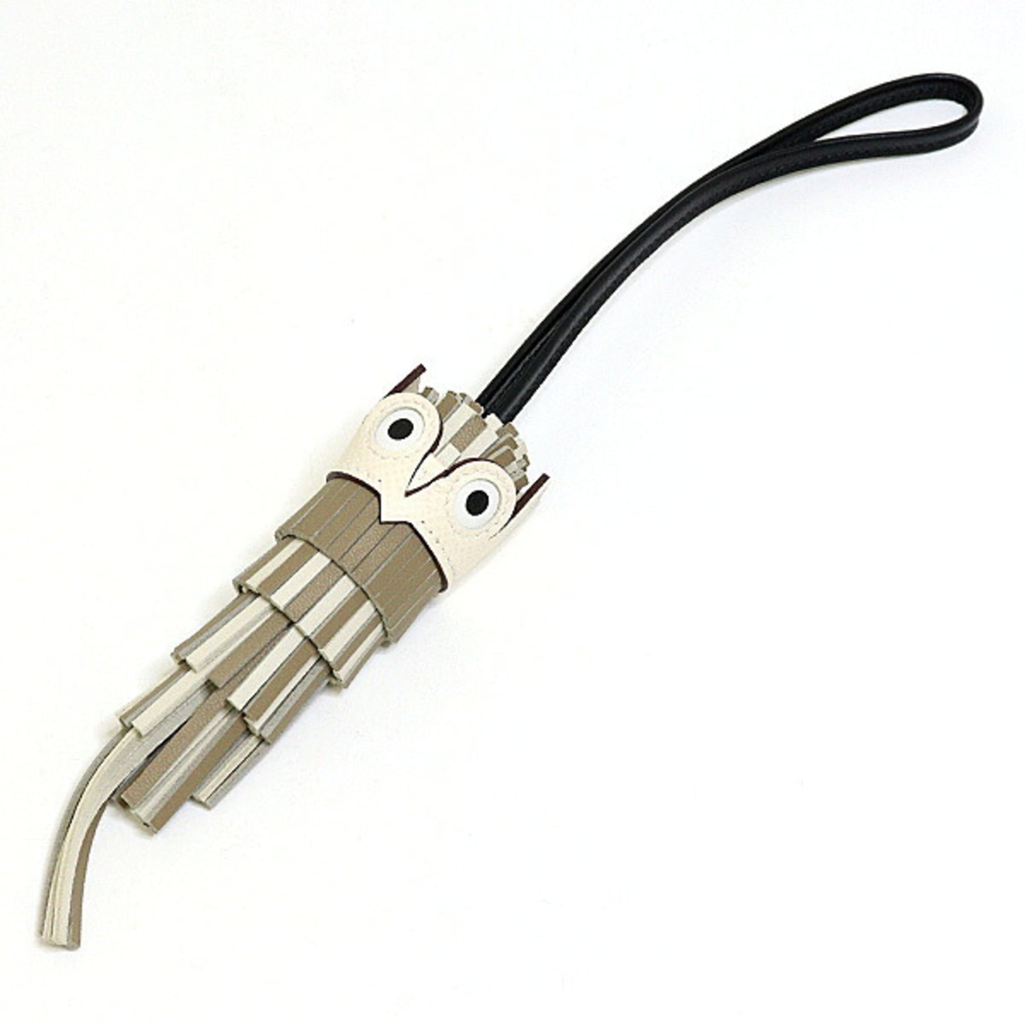 Hermes Bag Charm Chouette Grey Lambskin/Epsom/Swift Owl K Stamp (2025) S — Like New
