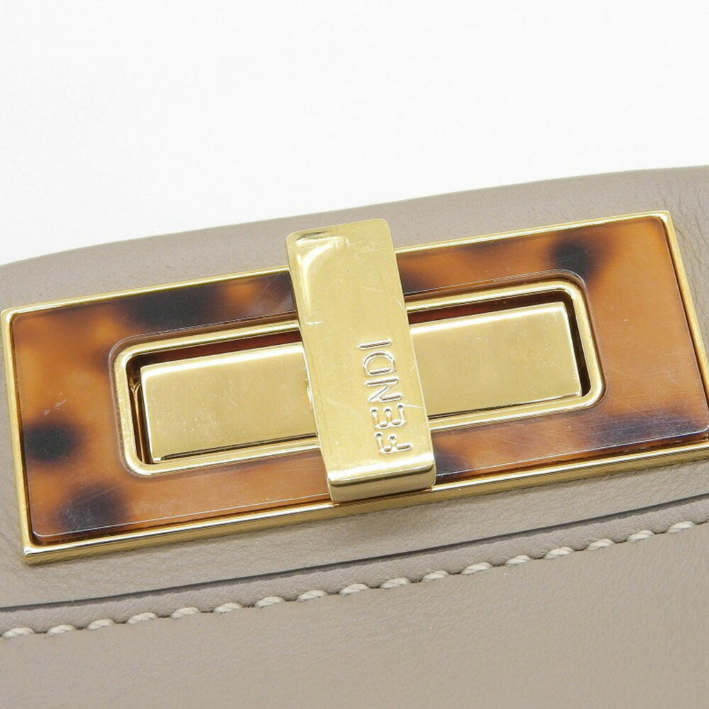 Fendi Peekaboo Medium 8BN290 3ZL F0E65 Bag, Beige Leather