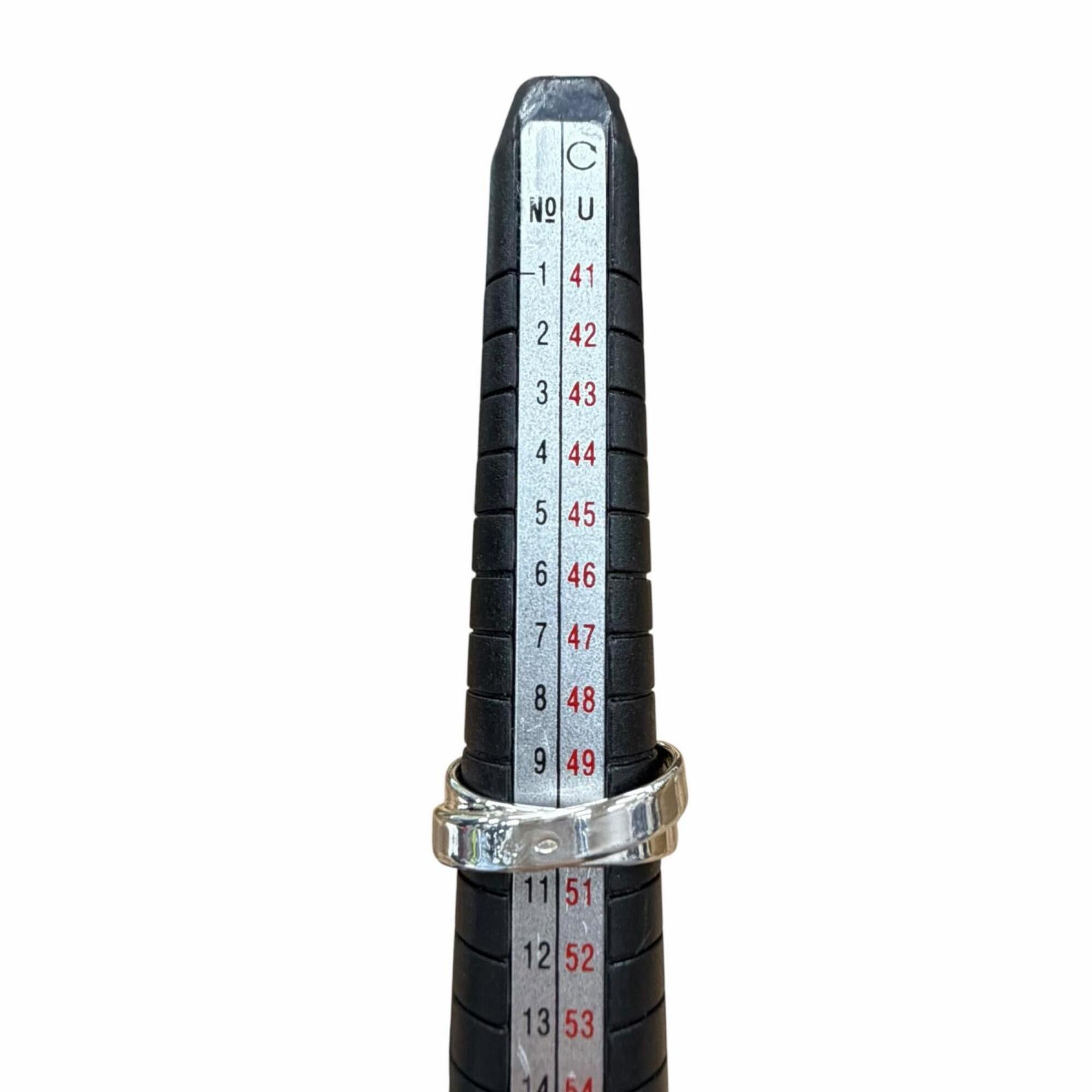 HERMES Double True Ring, 925/18K Combination, Belt Design, Silver/Gold, Size 50, Weight 4.7g, Women's — Like New