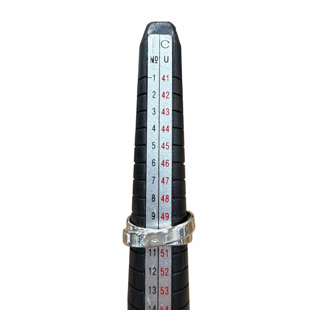 HERMES Double True Ring, 925/18K Combination, Belt Design, Silver/Gold, Size 50, Weight 4.7g, Women's — Like New