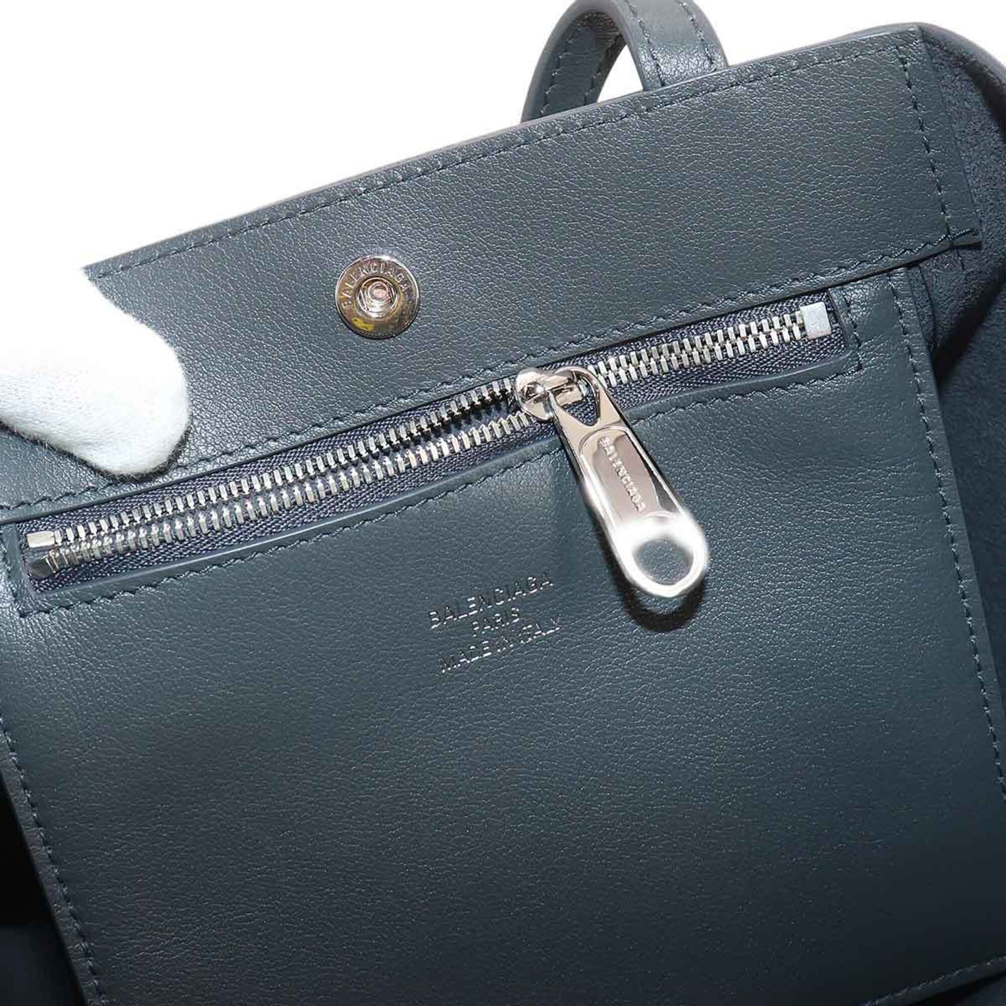 Balenciaga Hourglass Soft Small 2-way Tote Shoulder Handbag Leather Gray 810415 — New - Store Return