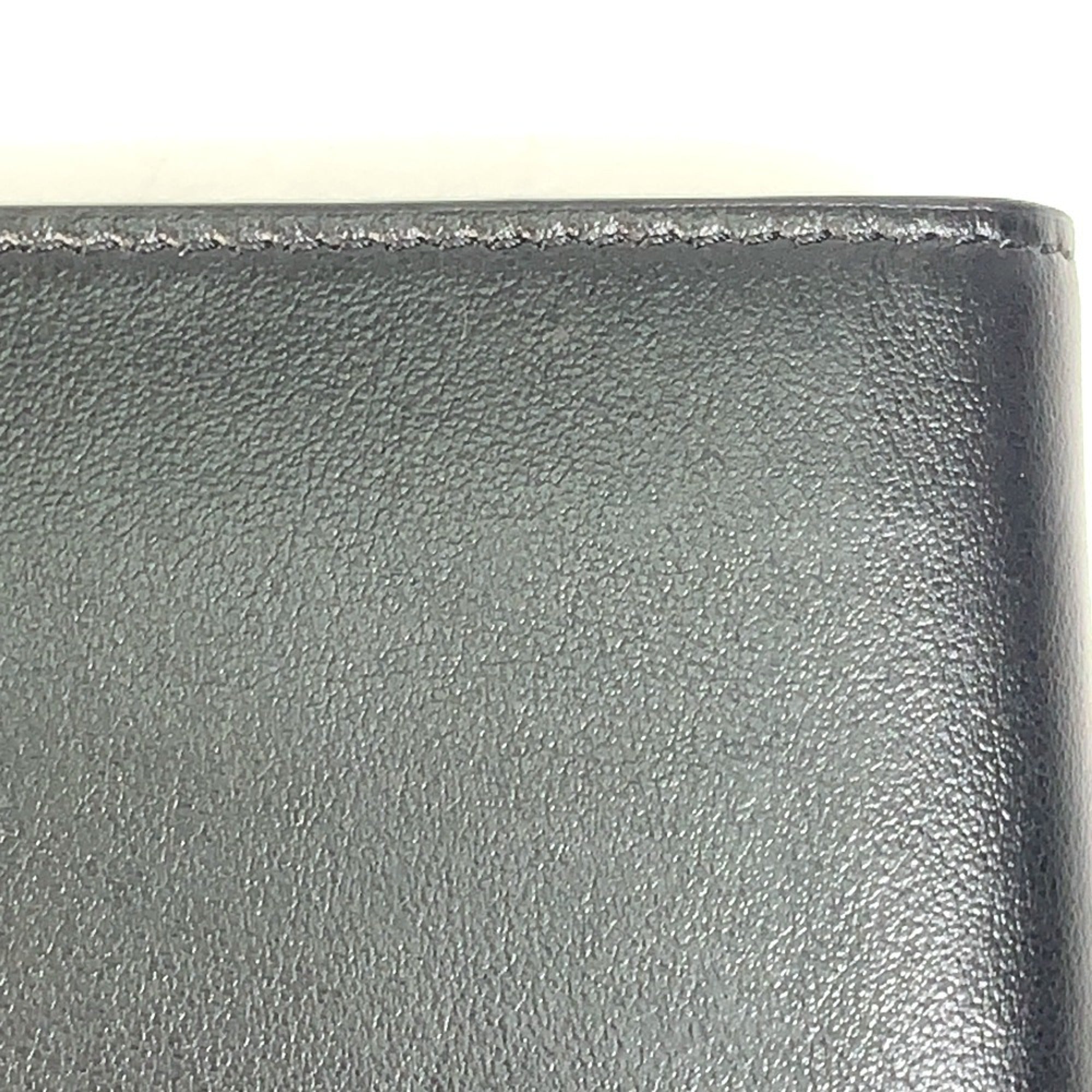 CELINE 10C873DME Logo Bifold Wallet, Unisex, Black Leather, Like New