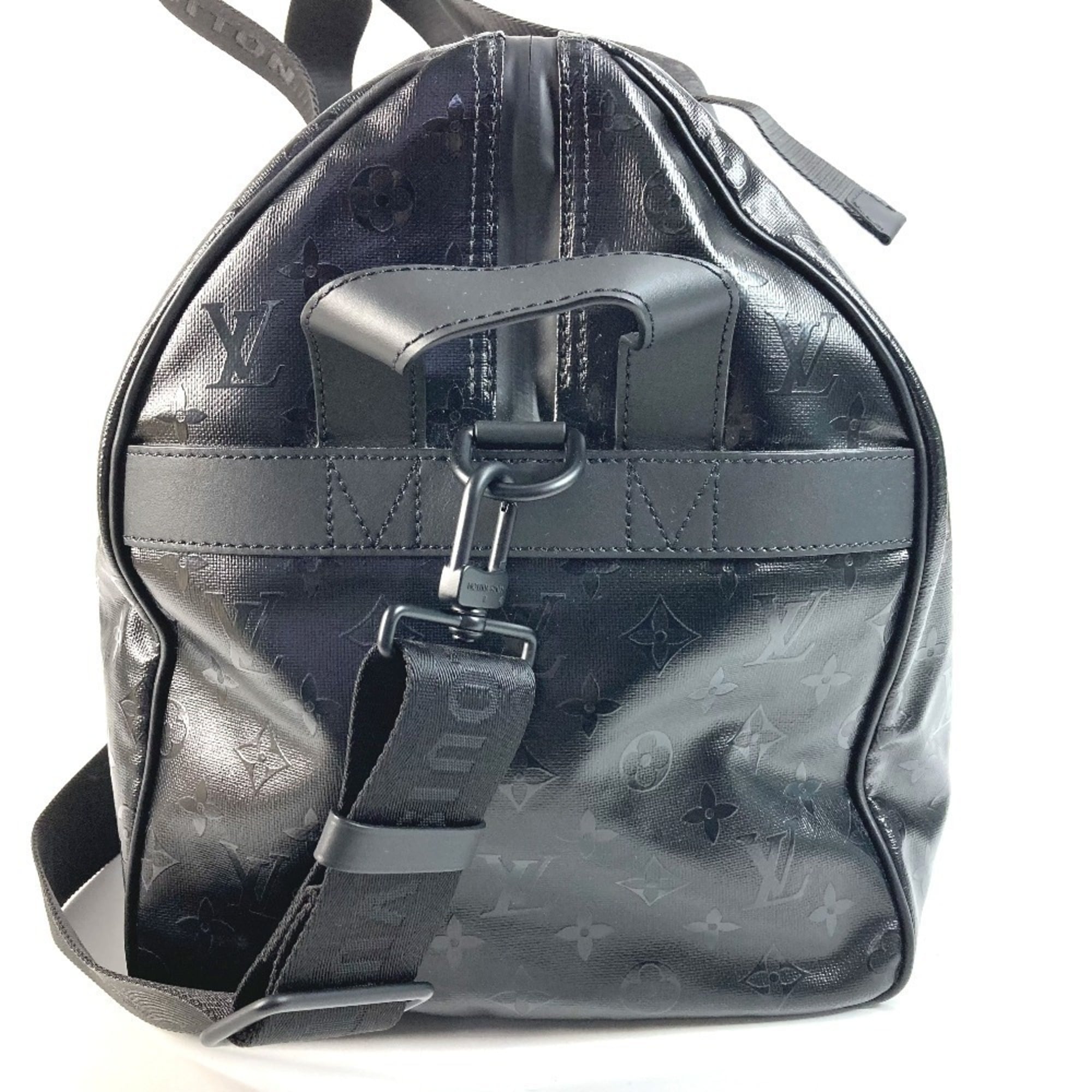 LOUIS VUITTON M23786 LV SKI Monogram Storm Keepall 55 Travel Bag, 2-Way Shoulder Bag/Boston Leather, Men's/Women's, Black, Like New — Like New