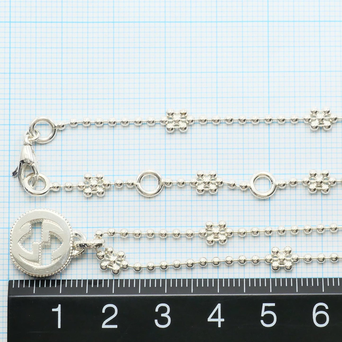 Gucci 925 Sterling Silver Necklace, Total Weight: Approx. 8.9g, 41cm, Like New