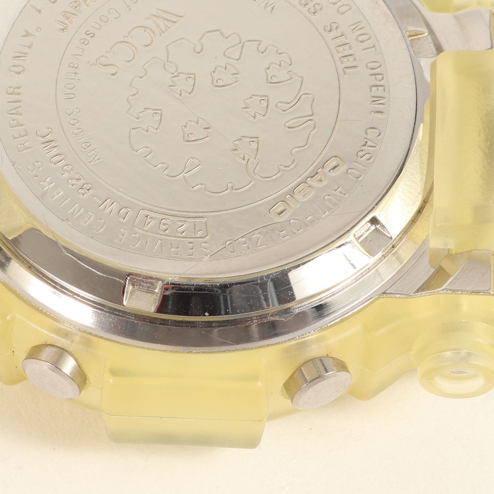 G-SHOCK 90s DW-8250WC-7BT FROGMAN W.C.C.S. World Coral Reef Conservation Society model Great Pavona watch, clear, 90s, CASIO men's — Good