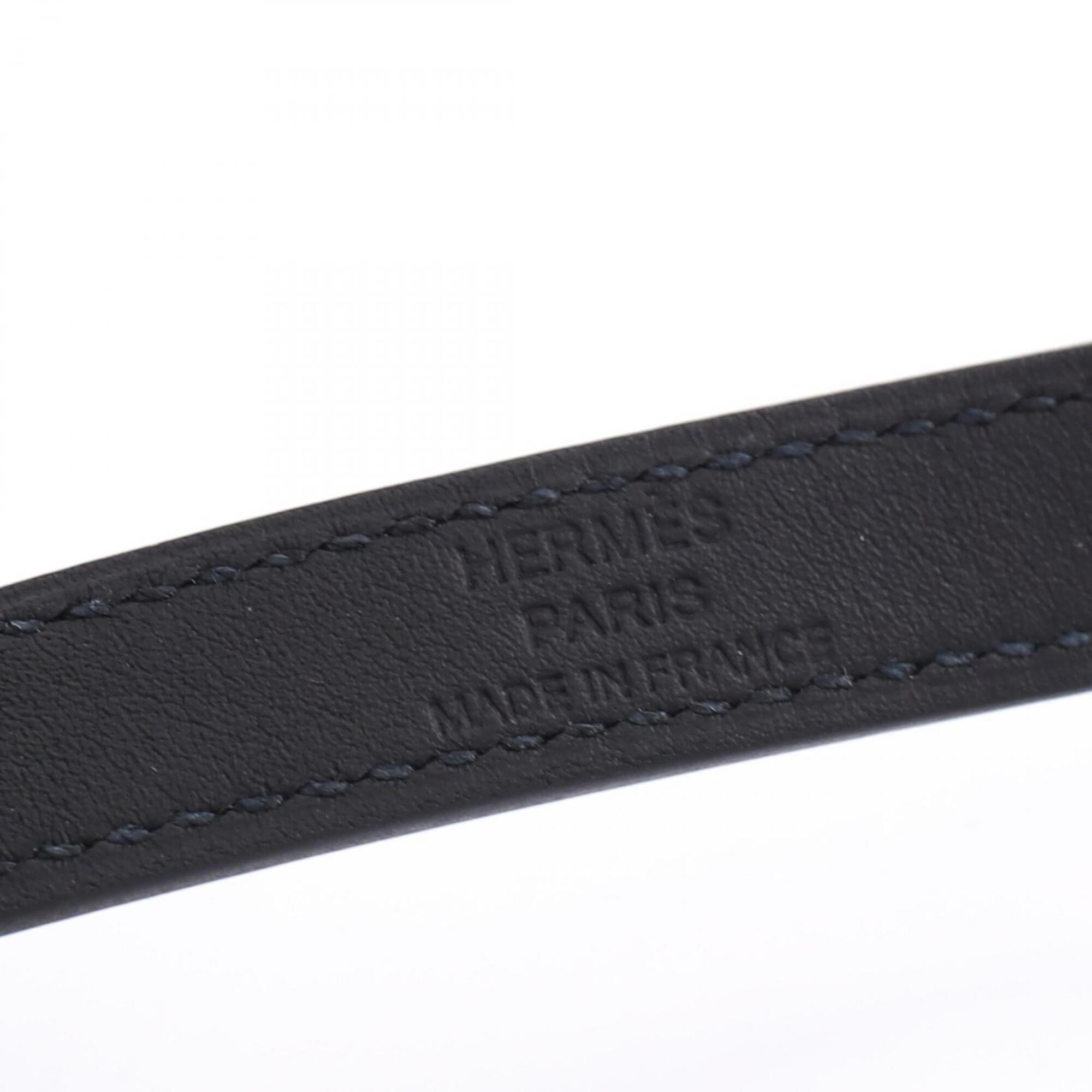 Hermes Kelly Bracelet Double Tour Accessory Calfskin (Cowhide) Stainless Steel Box Calf Women's Black/Silver — New - Store Return