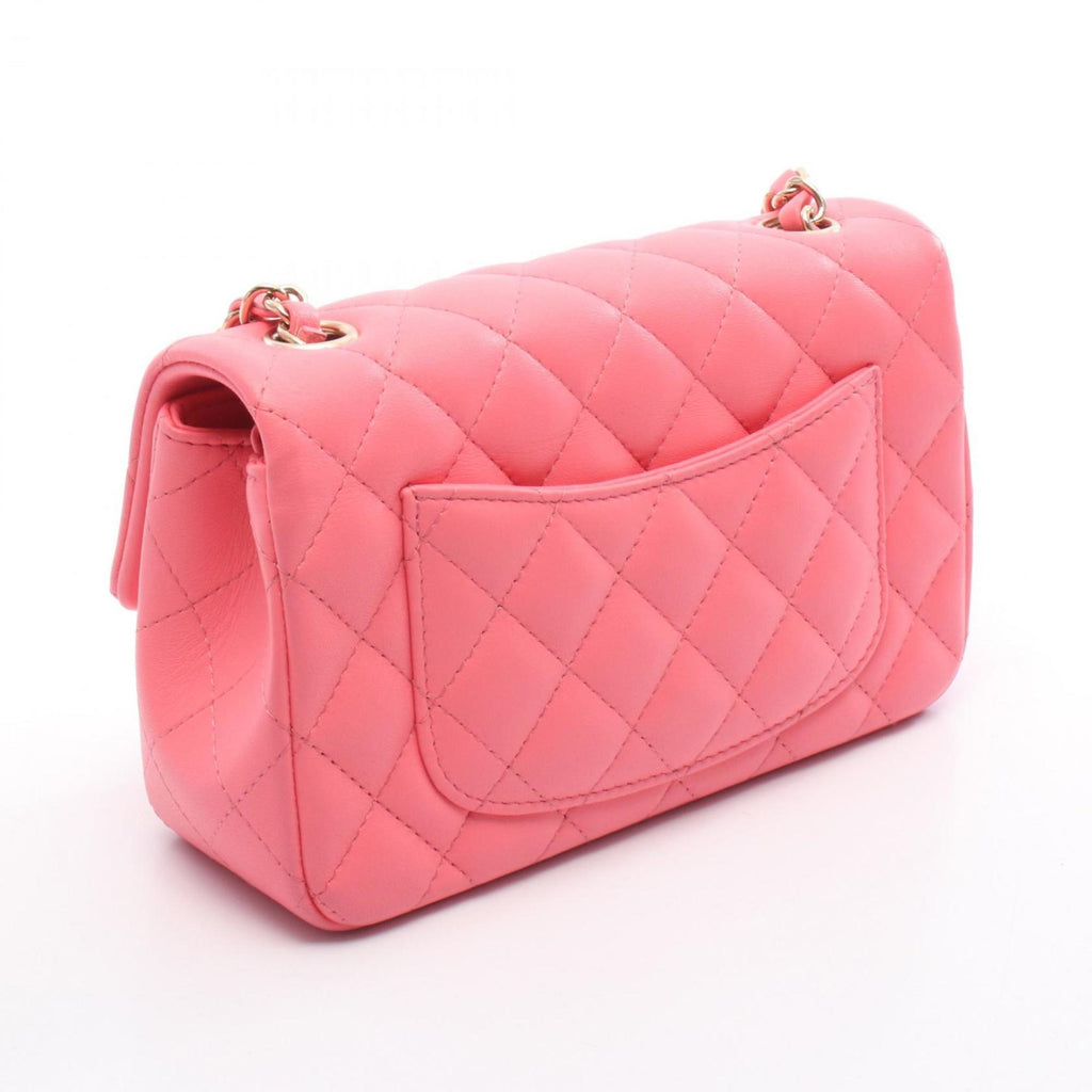 CHANEL Mini Matelasse 20 Shoulder Bag, Leather, Women's, Pink, A69900