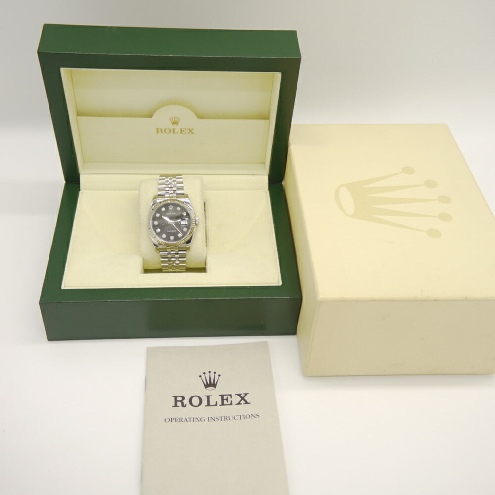 ROLEX Rolex Datejust 10P Diamond 116234G SS/WG Automatic Jubilee Bracelet Computer Dial — Good