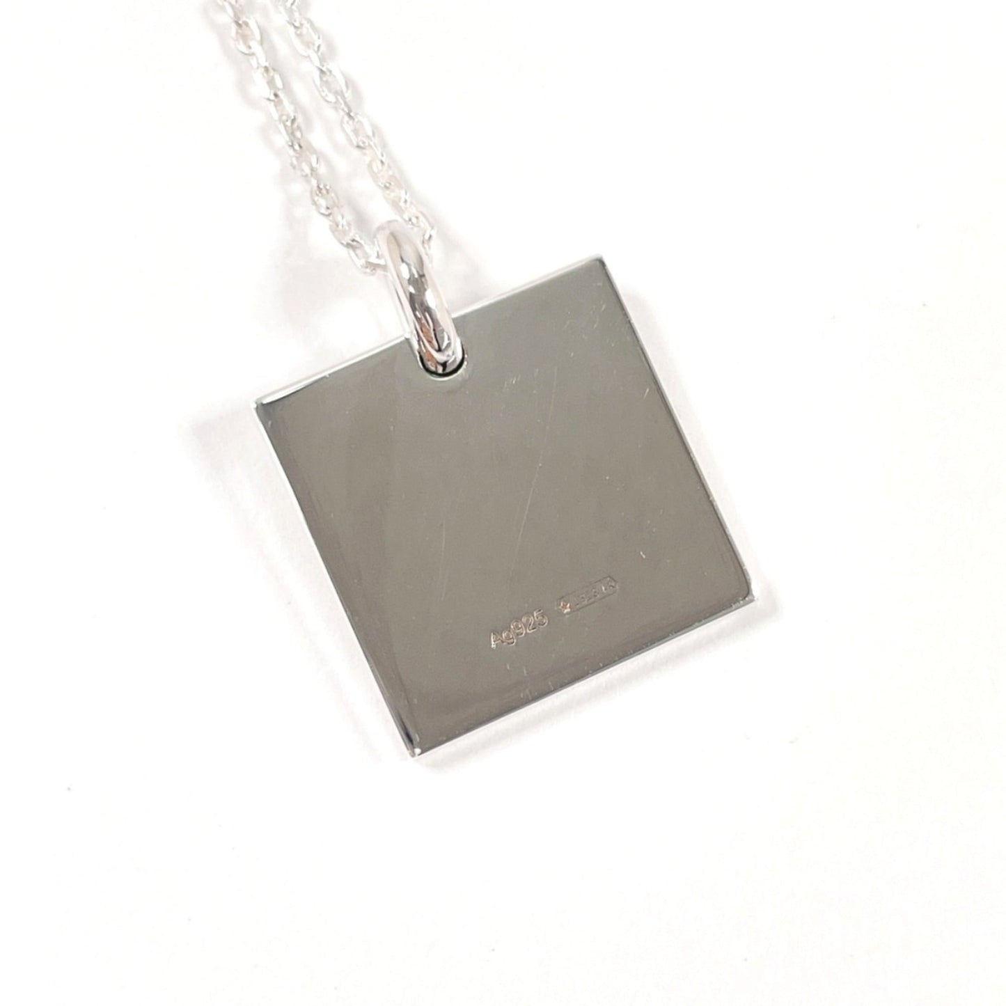 GUCCI Square Plate Necklace in Sterling Silver, Unisex