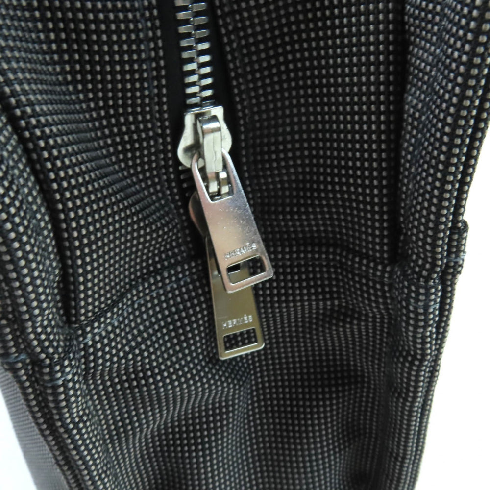 HERMES Air Line MM Silver Hardware Serie Button Canvas Tote Bag Gray Made in France Women's — Like New