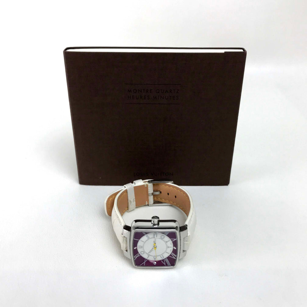 Louis Vuitton Q221J Quartz Wristwatch Silver Wine red Based — Good