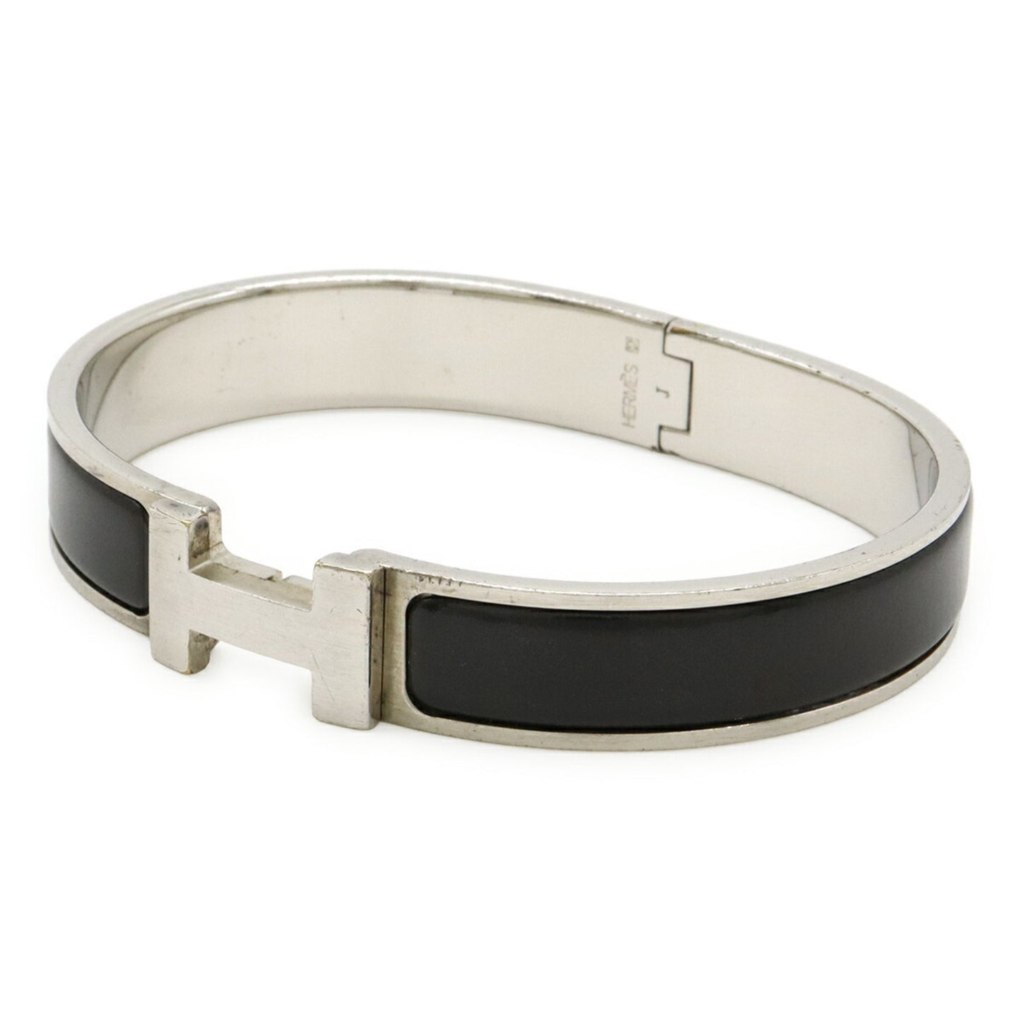 HERMES Click HH Ash Bracelet Bangle in Noir Matte Black