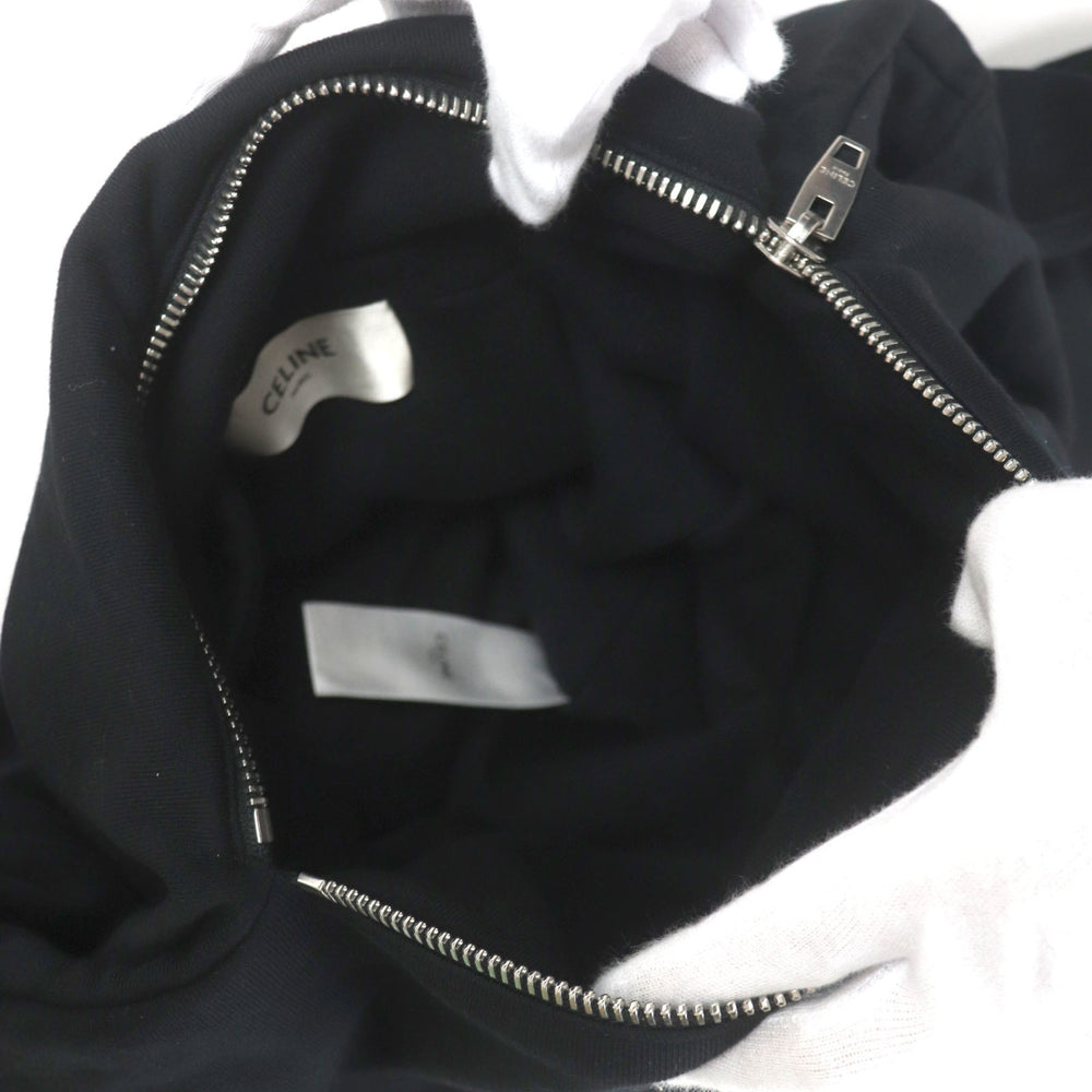 CELINE 11020 2EKO MEDIUM SWEAT BAG, Medium Sweat Bag with Logo Print, Crossbody/Shoulder Bag, Black, Includes Dust Made in Italy, Authentic, Men's — Like New