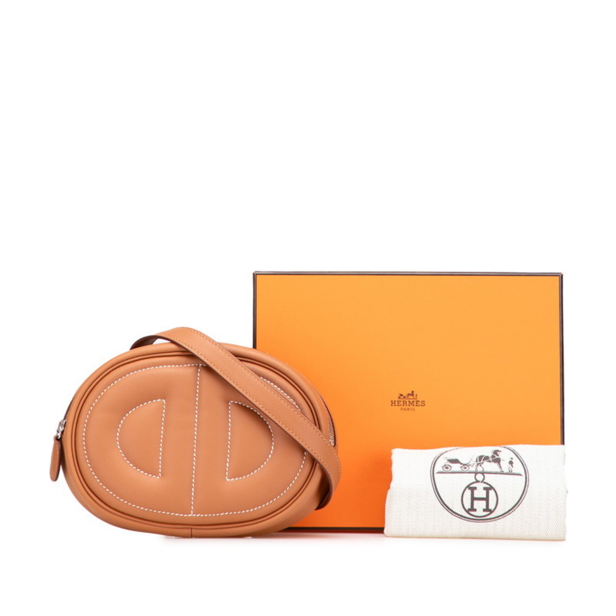 Hermes Hermès Body in the Loop Bag/Belt Bag Gold and Brown Swift for Women — Like New