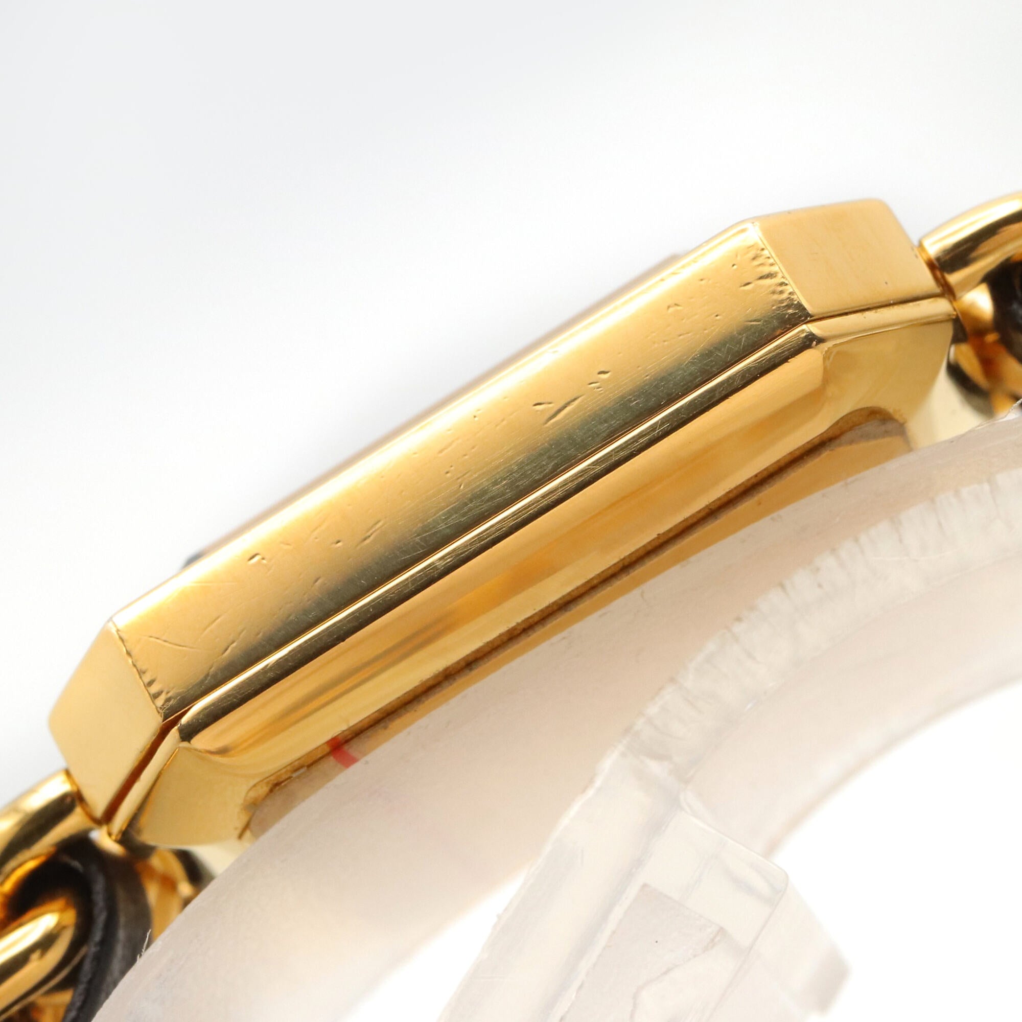 Chanel CHANEL Première M Watch, Gold Plated Leather, Women's, Black, H0001 — Very Good