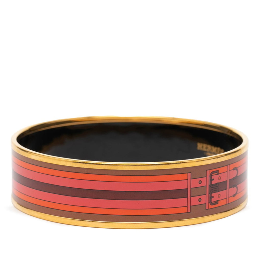 Hermes GM Enamel Cloisonne Bangle in Gold and Multicolor Plated for Women