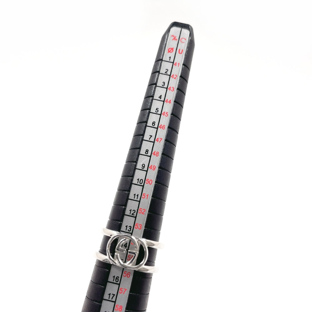 GUCCI Interlocking G Wide Ring, Sterling Silver 925, Size 15, Silver, Men's — Like New