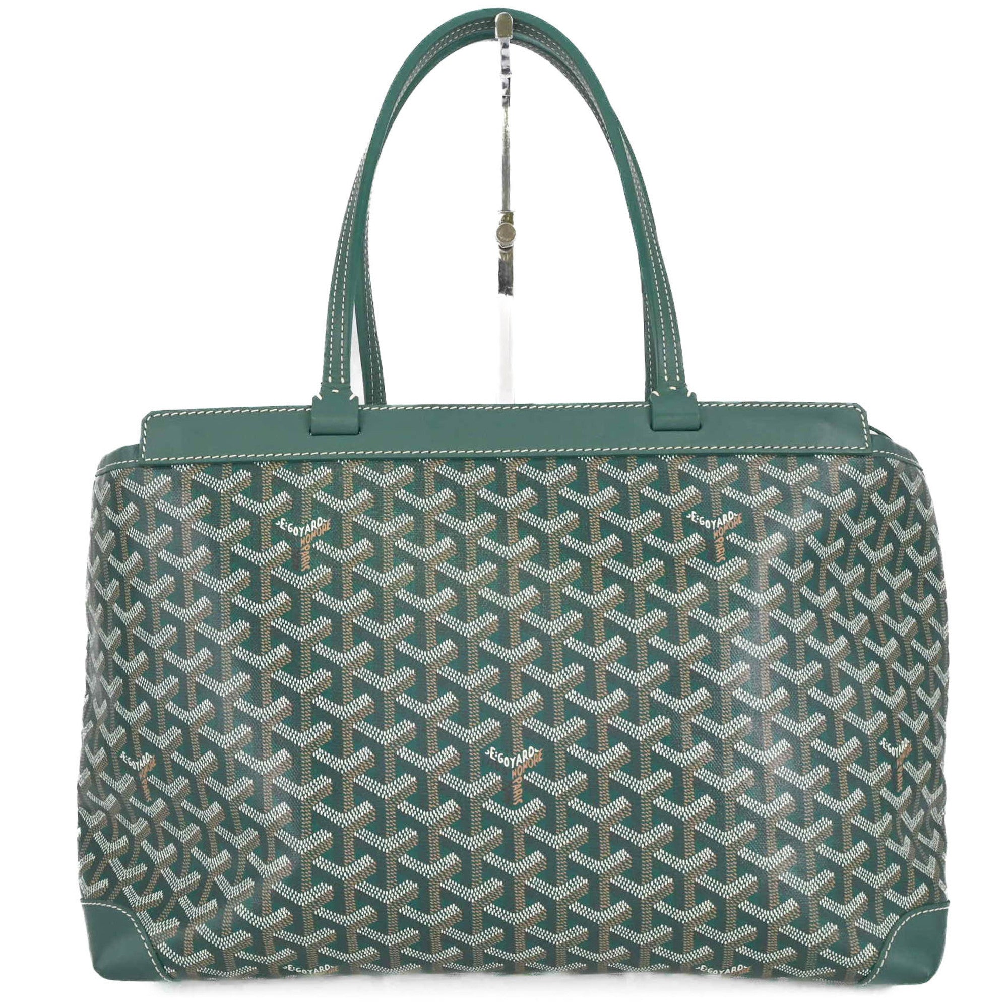 GOYARD Belle Chasse Beyod PM Tote Bag for Men and Women, Green Coated Canvas Leather