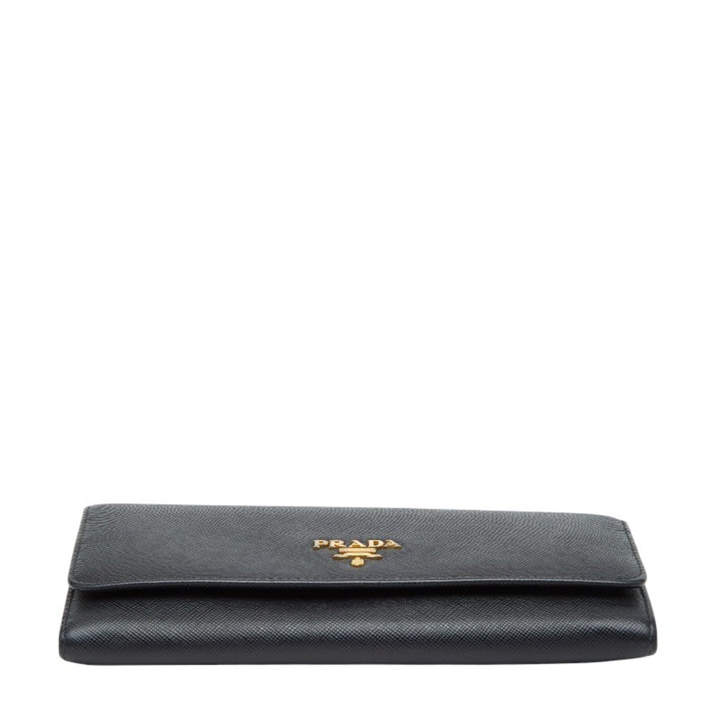 Prada Logo Long Wallet 1M1132 Black and Pink Saffiano Leather Women's PRADA